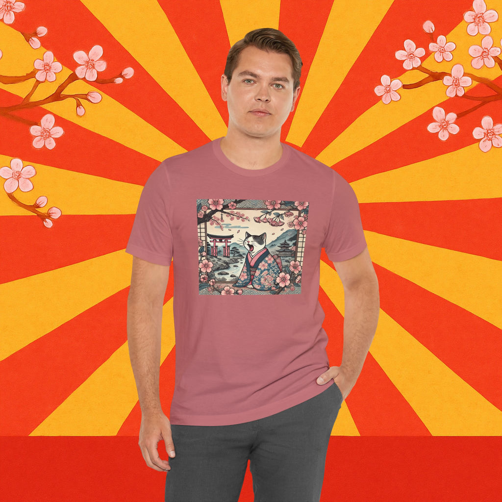 Kimono-Katze T-Shirt: Faule japanische Zen-Katze