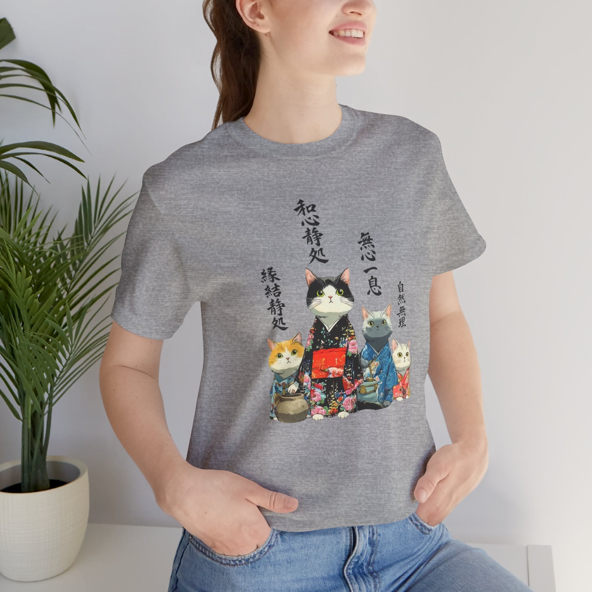 Zen Kimono Cats T-Shirt | Japanese Cat Illustration