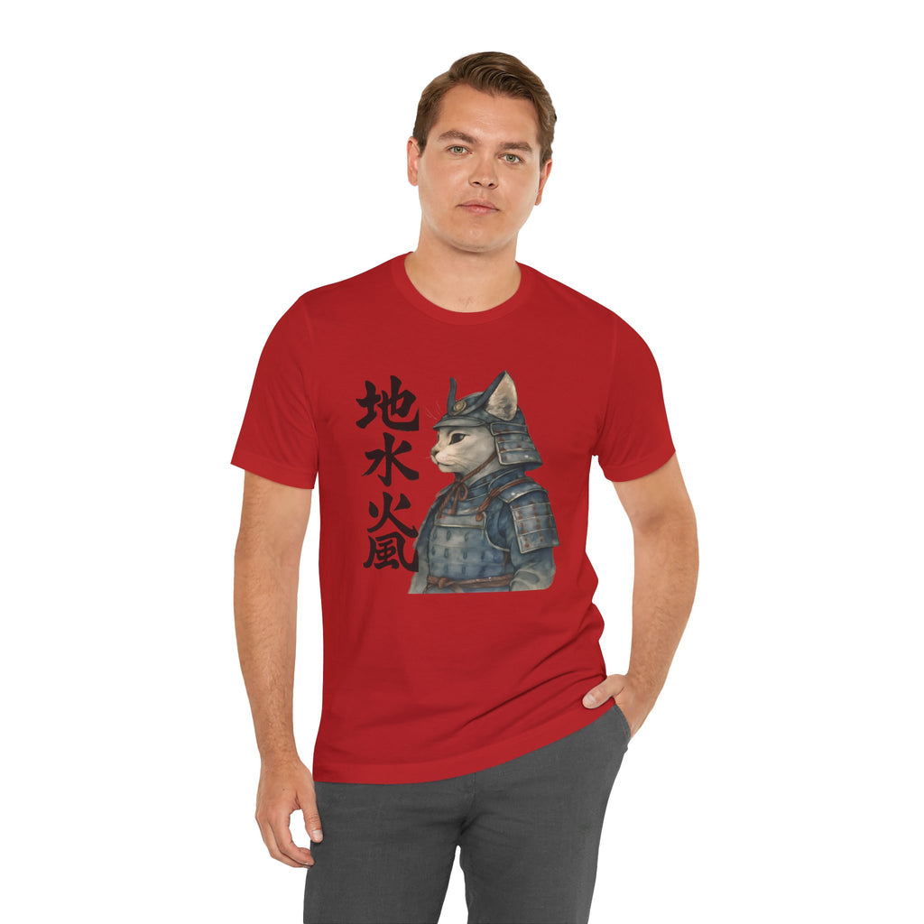 Samurai Cat Watercolor Tee | Japanese Kimono Neko Cat