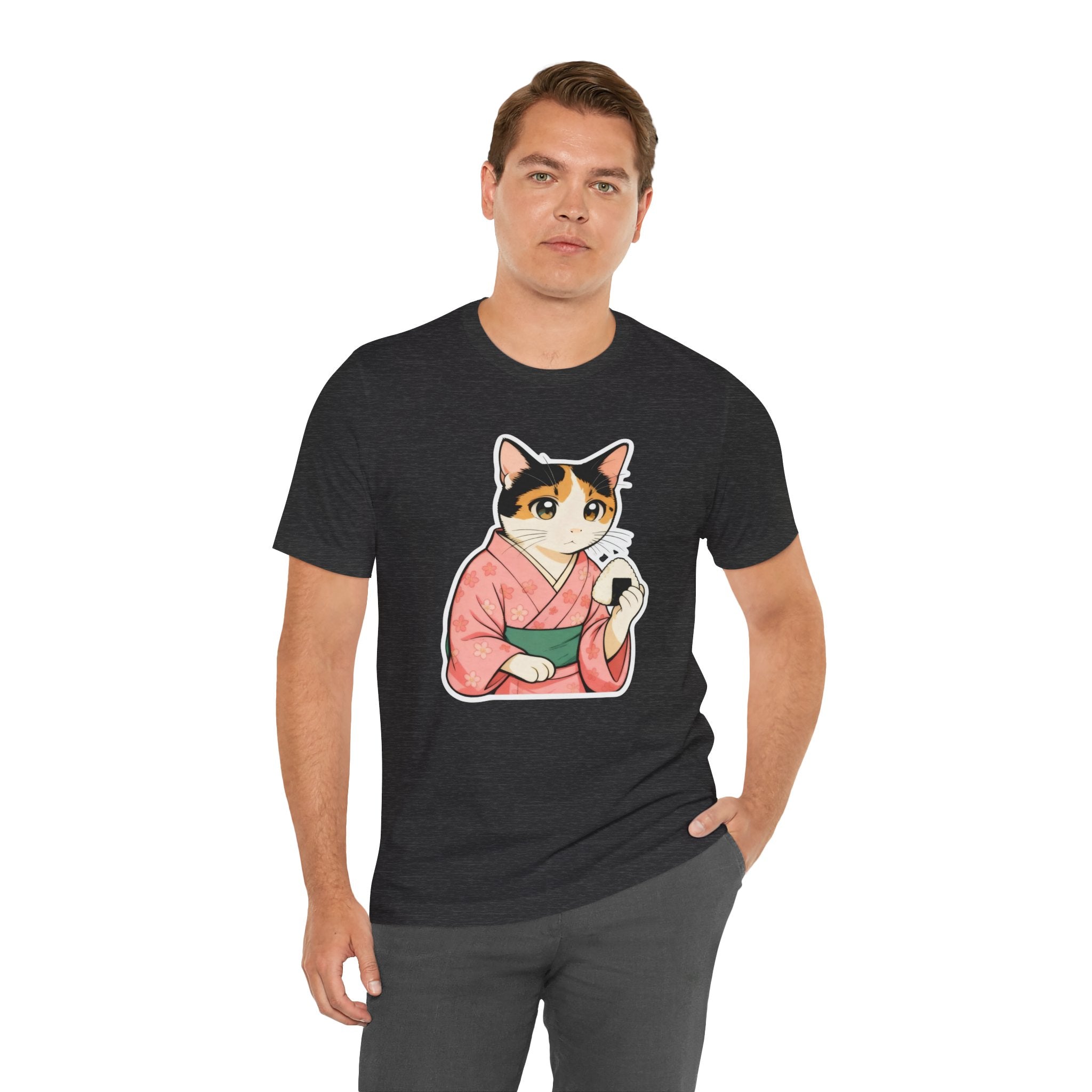 Onigiri Kimono Cat Shirt - Cute Japanese Comfort Food Tee