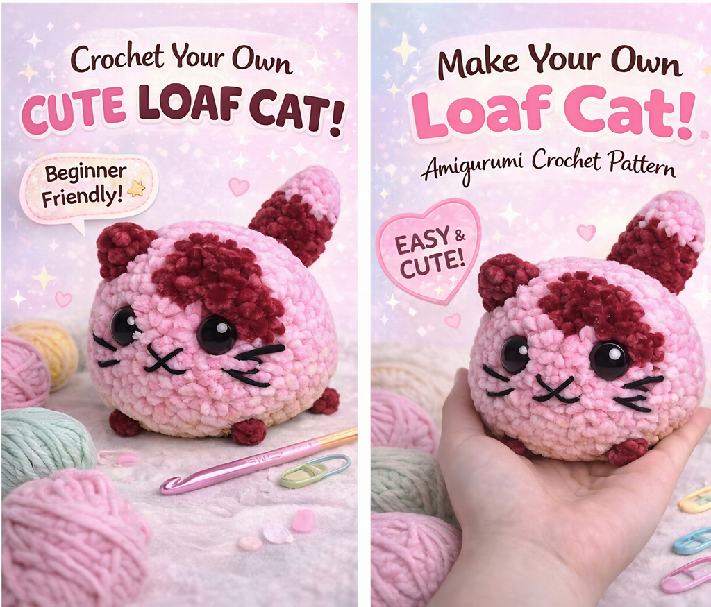 Loaf Cat Crochet Pattern – Easy No Sew Amigurumi (Beginner Friendly)