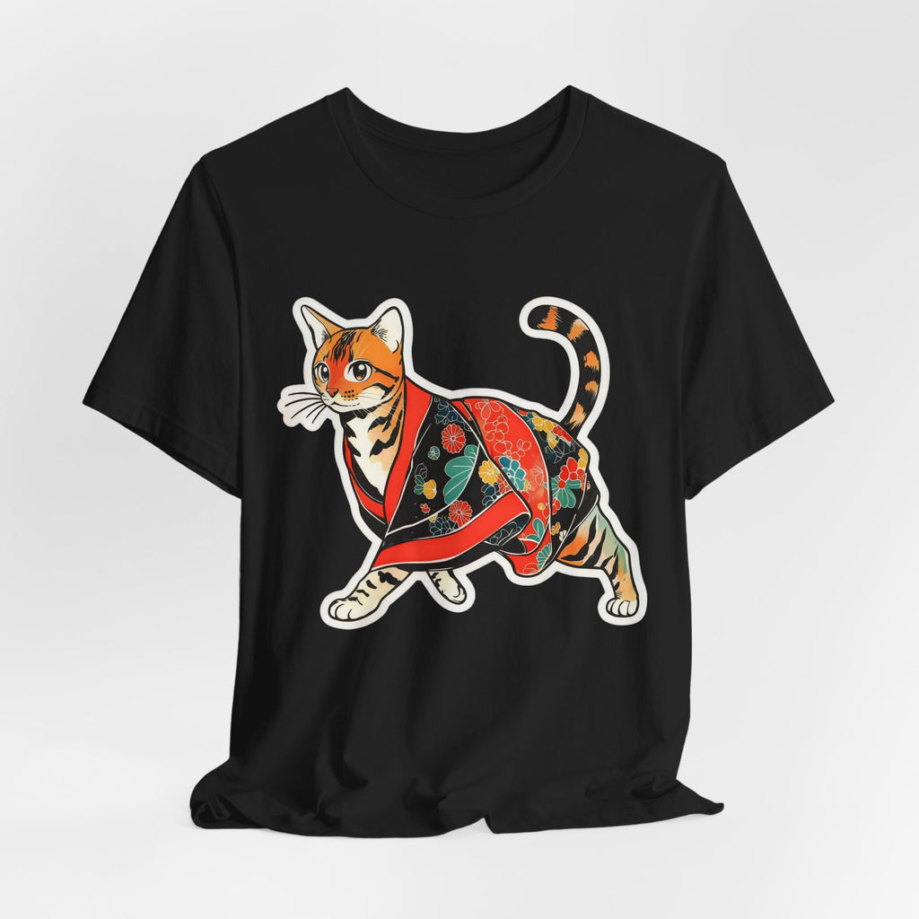 Cute Japanese Cat Shirt Kimono Kitty Tee