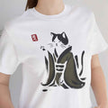 Sumi-e Kimono Cat T-Shirt - Unisex Stylish Apparel