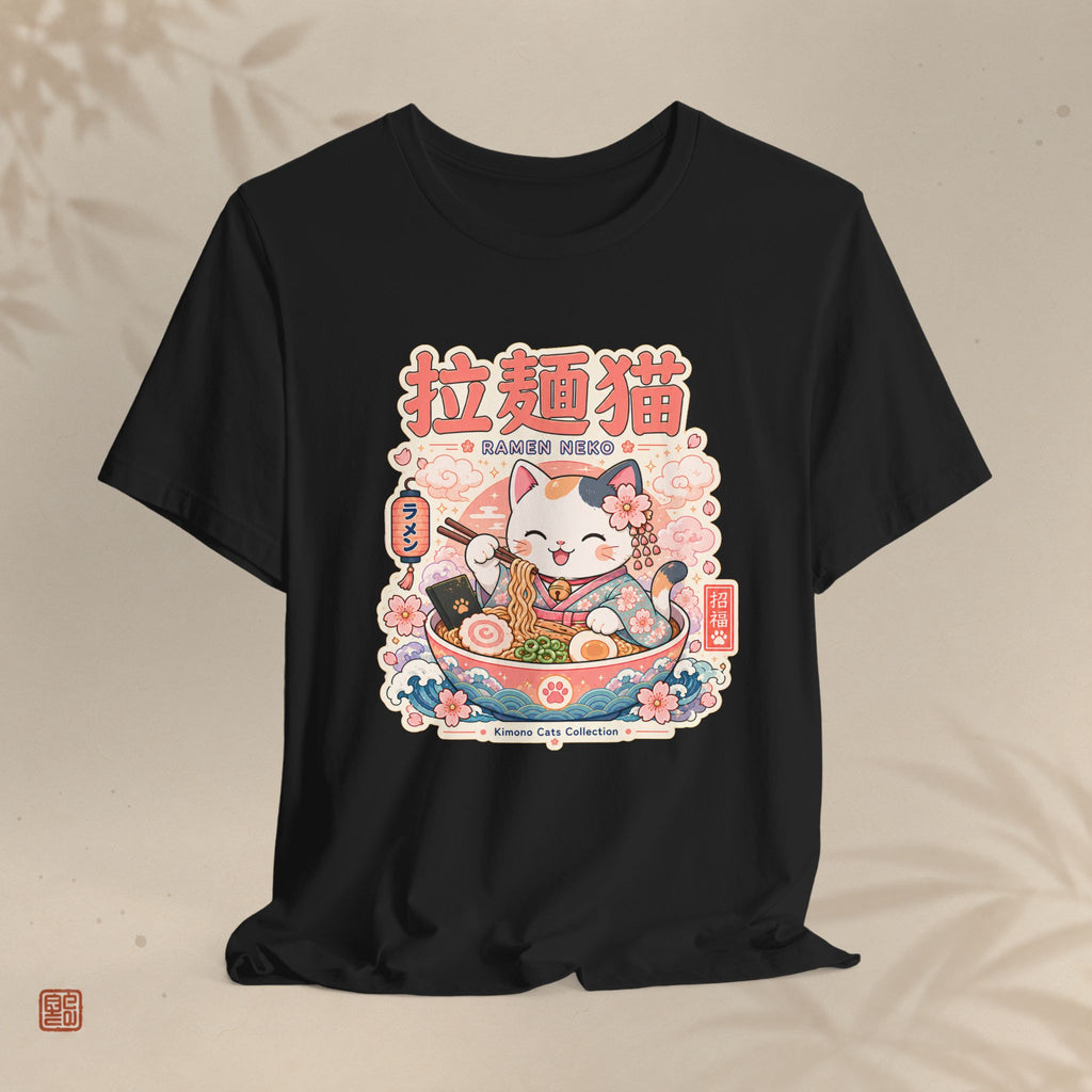 Ramen Maneki Neko T-Shirt — Lucky Cat Ramen Bowl Cute Anime Tee