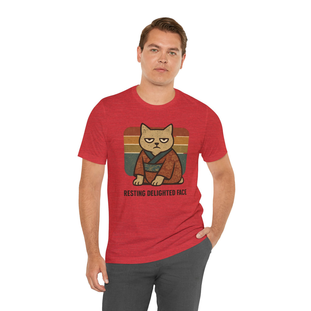 Resting Delighted Face - Grumpy Kimono Cat Vintage T-Shirt