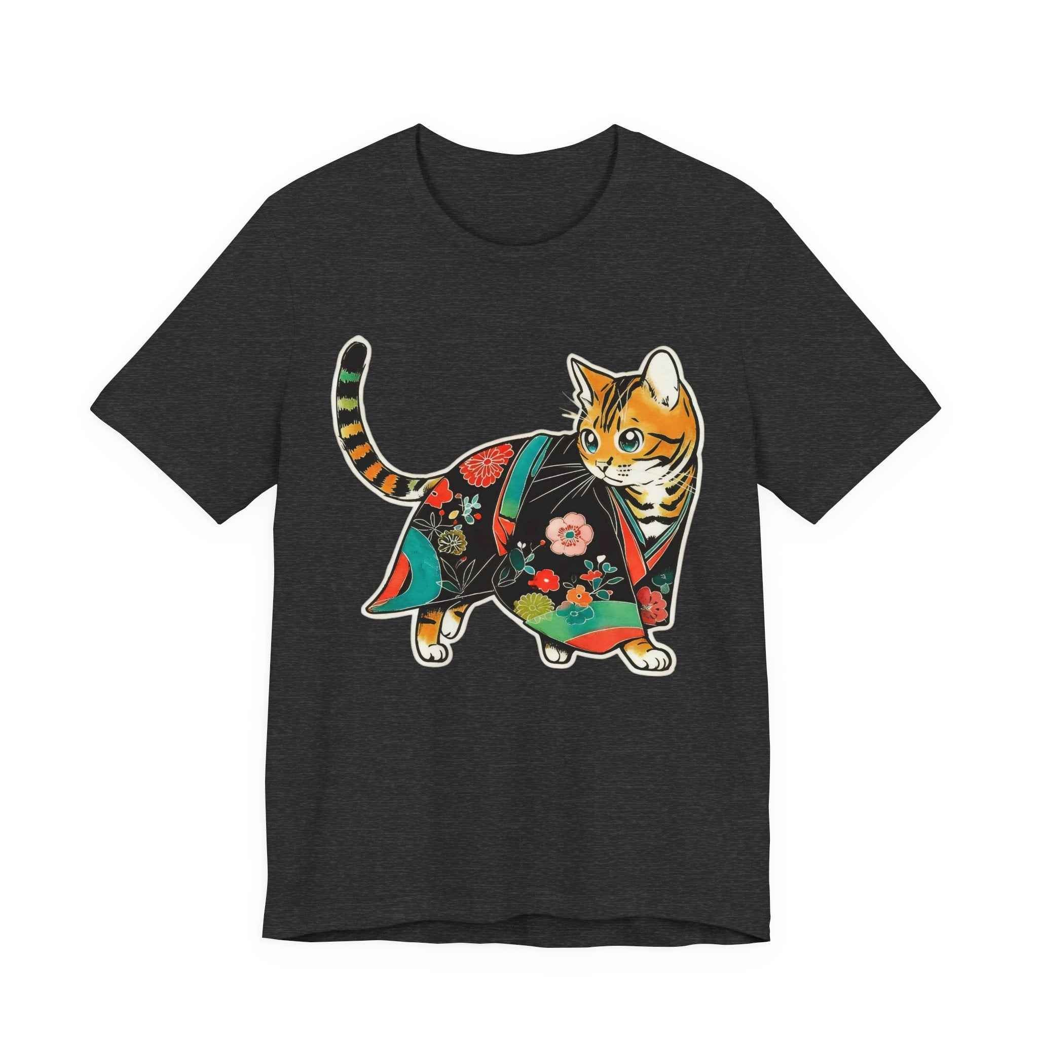Japanese Kawaii Cat Shirt Quiet Cute Kimono Tee