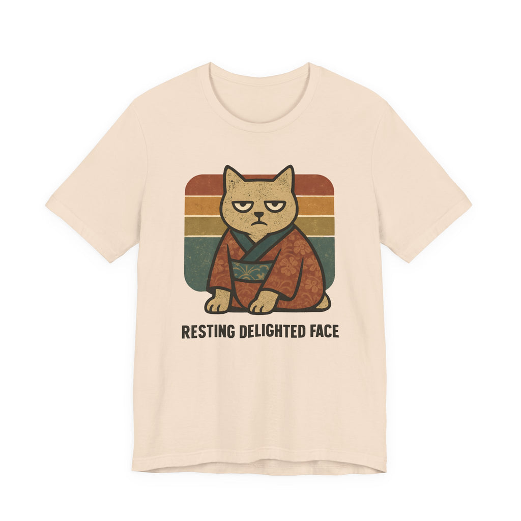 Resting Delighted Face - Grumpy Kimono Cat Vintage T-Shirt