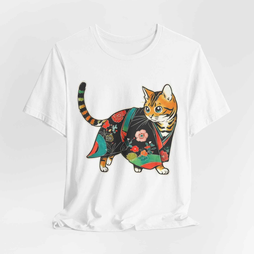 Japanese Kawaii Cat Shirt Quiet Cute Kimono Tee