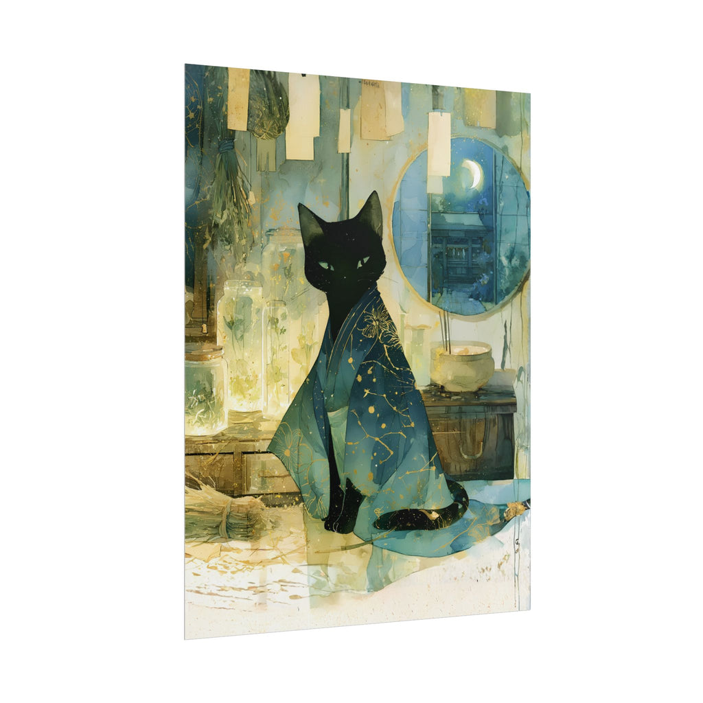 Mystic Night Cat Poster