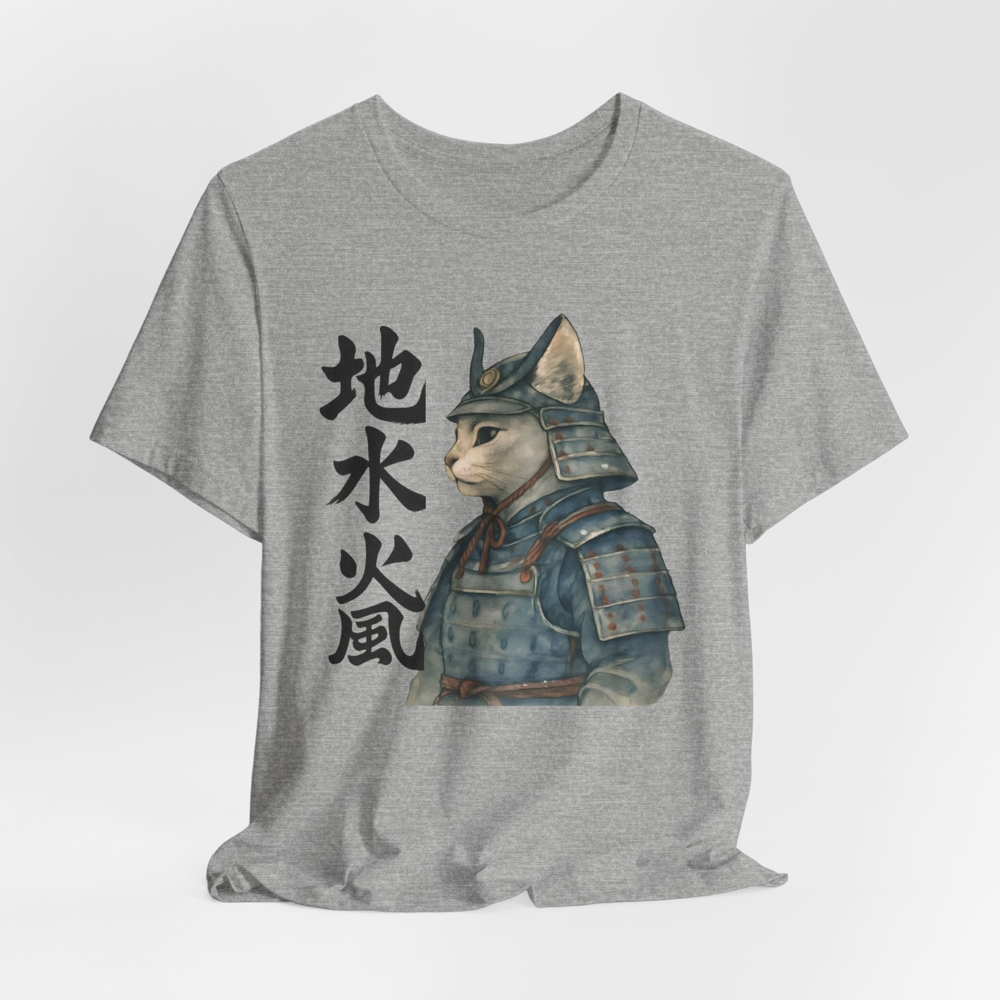 Samurai Cat Watercolor Tee | Japanese Kimono Neko Cat