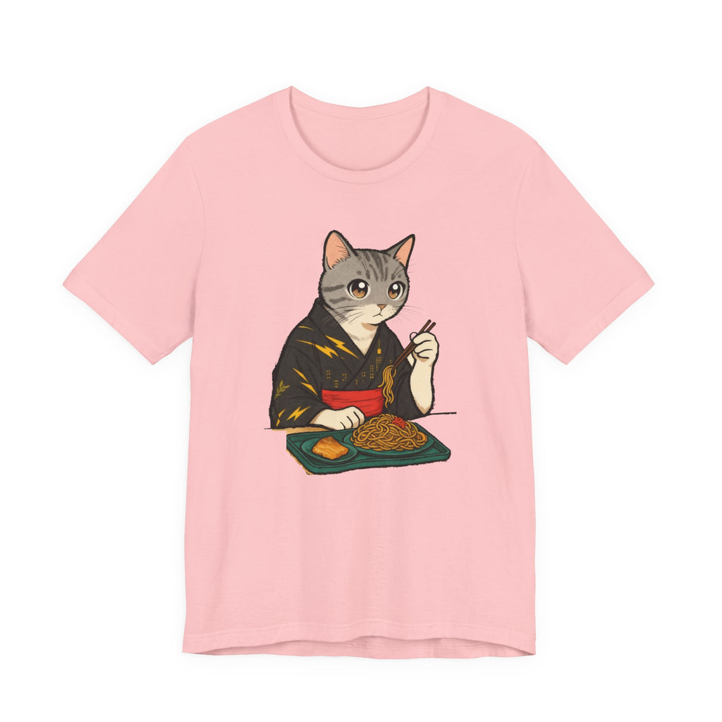 Yakisoba Noodle Cat Shirt - Japanese Street Food Kimono Cat Tee