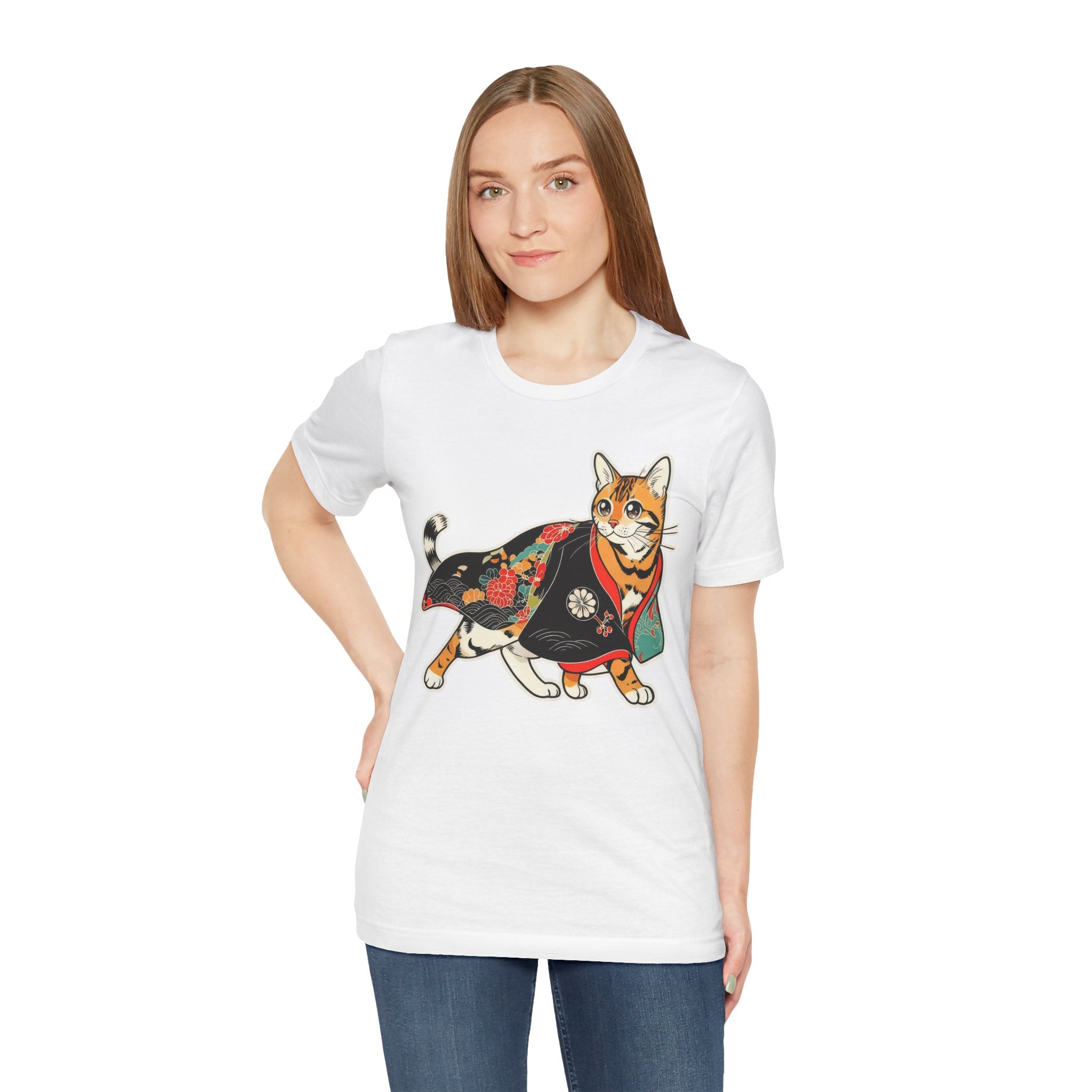 Japanese Neko Cat Shirt Calm Gift Tee, Kimono Neko Bengal