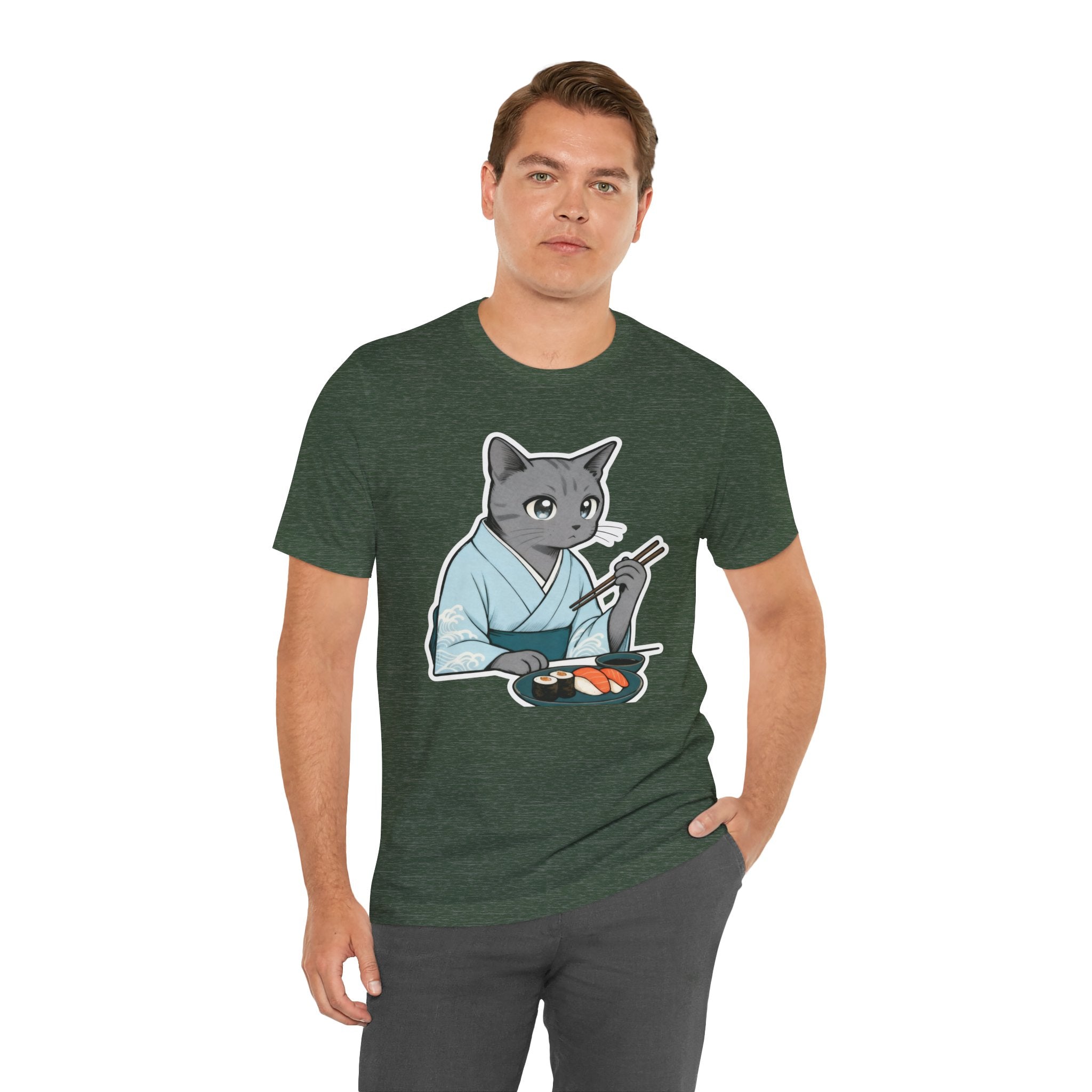 Sushi Kimono Cat Shirt - Japanese Dinner Date Cat Tee