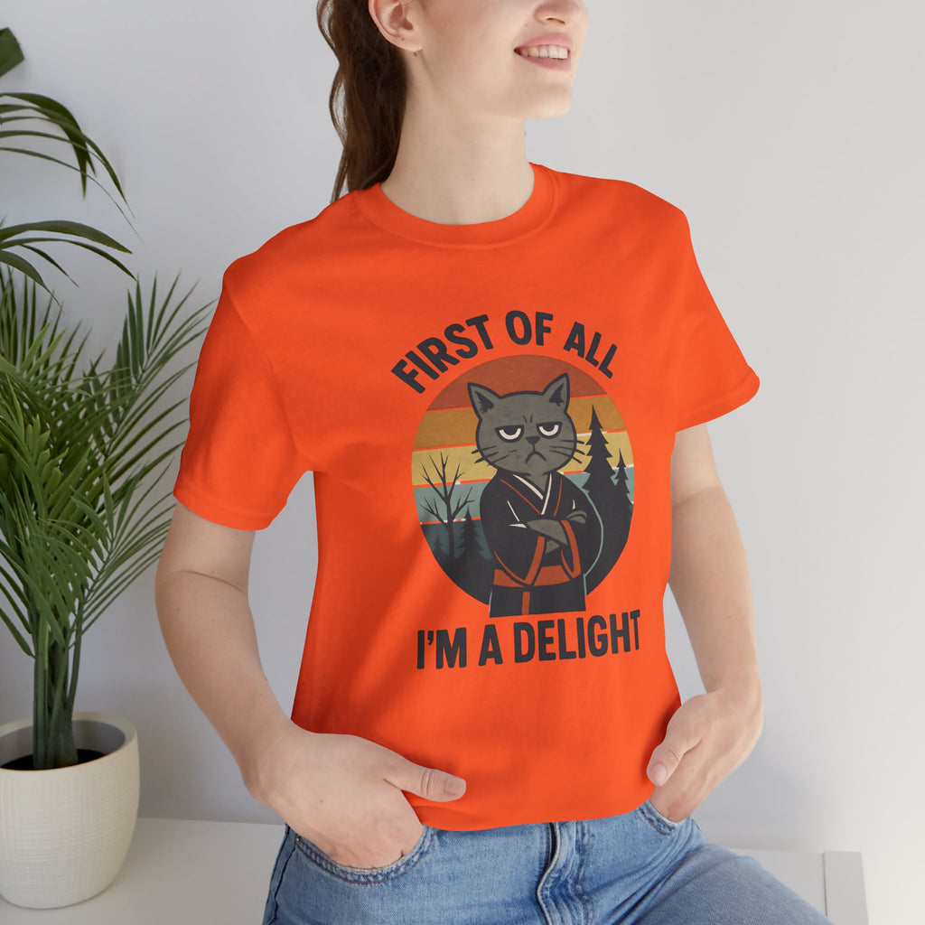 First of All I'm a Delight Cat Shirt, T-Shirt | Funny Neko Kimono Graphic