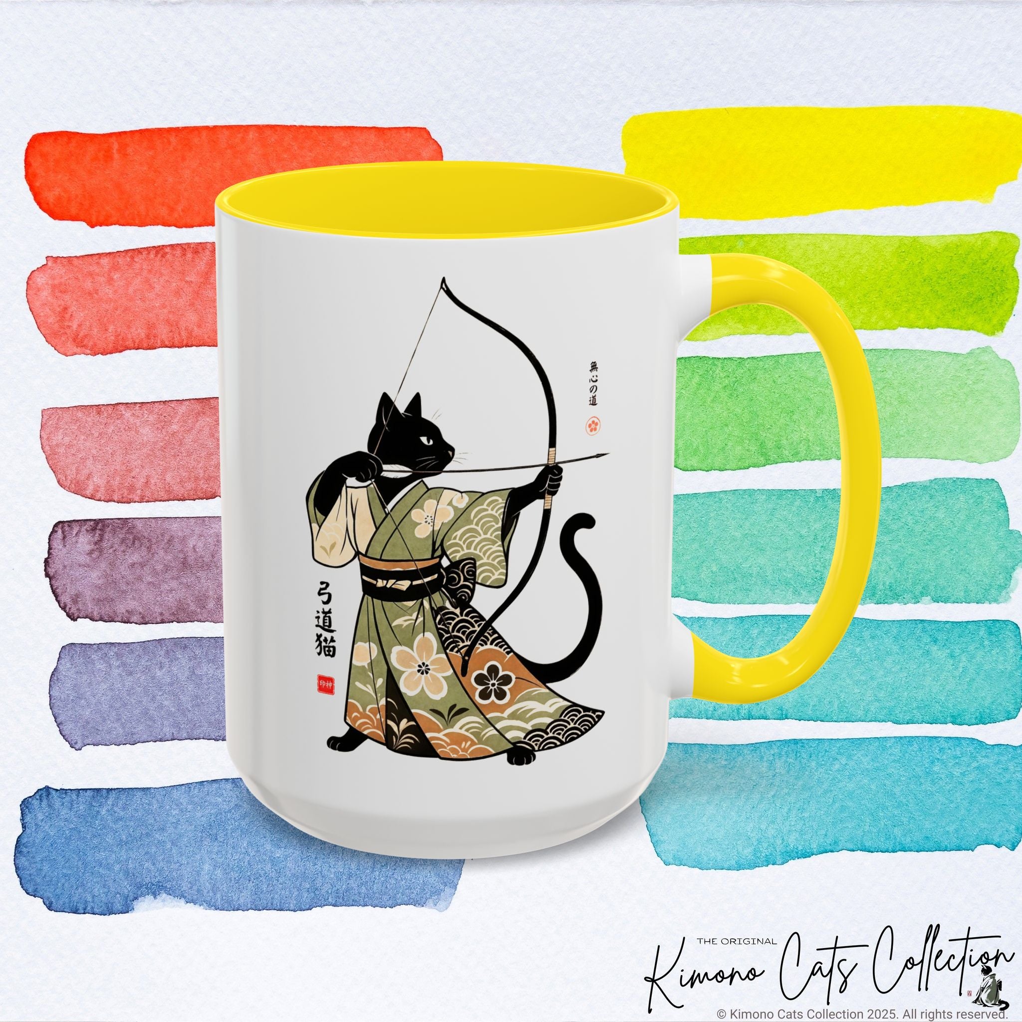 Kyudo Cat Warrior Coffee Mug