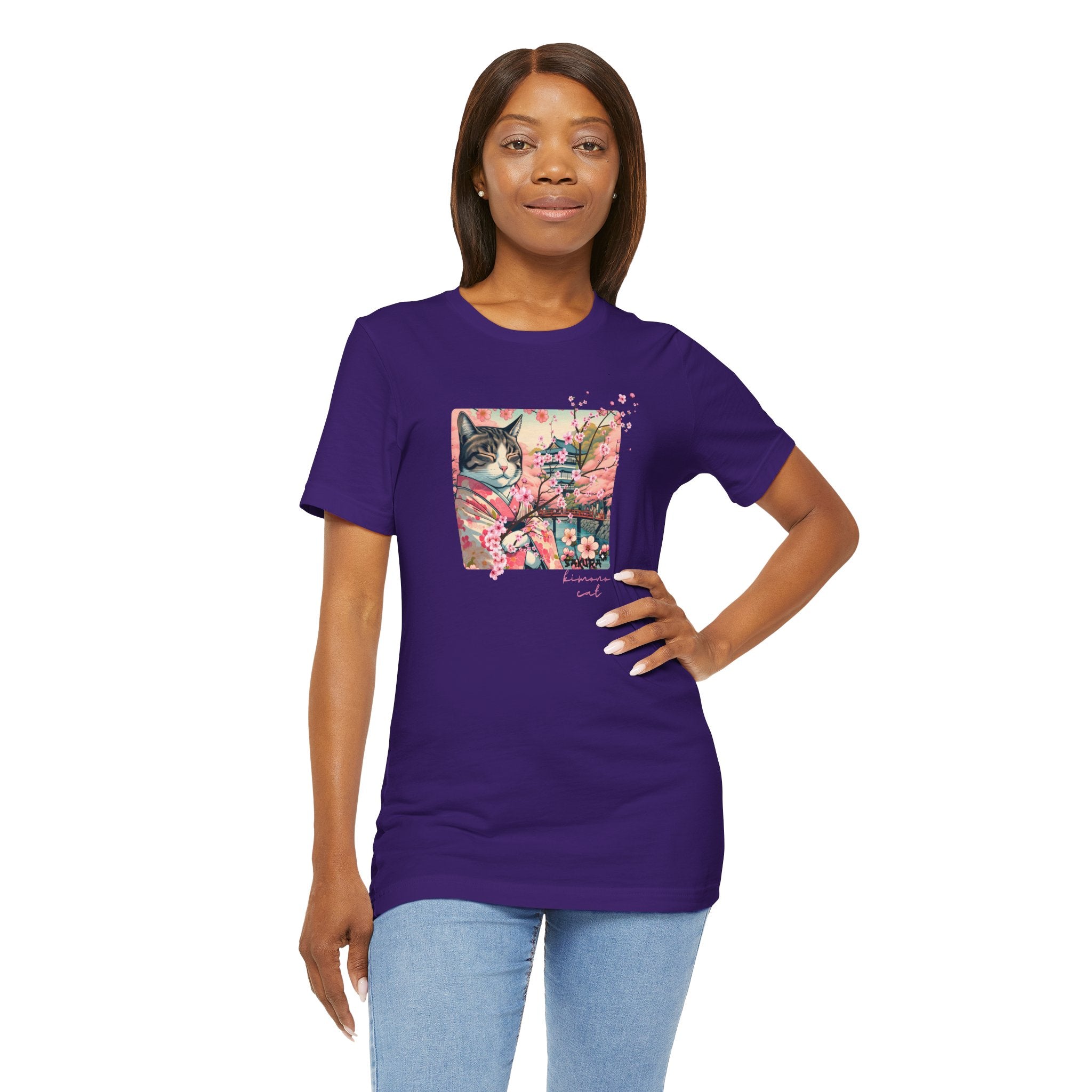 Sakura Kimono Cat Tee - Unisex Stylish T-Shirt for Cat Lovers - Kimono Cats Collection