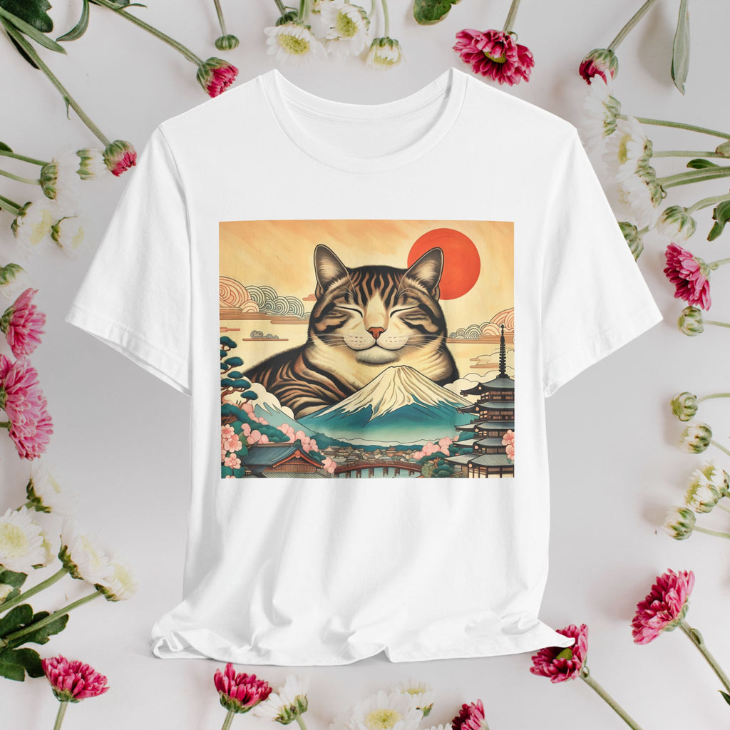 Sakura Mt. Fuji Cat T-Shirt