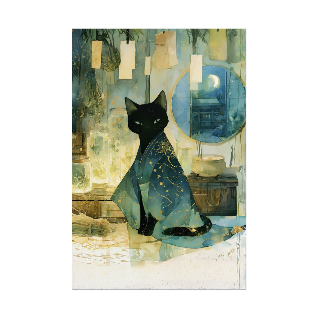 Mystic Night Cat Poster