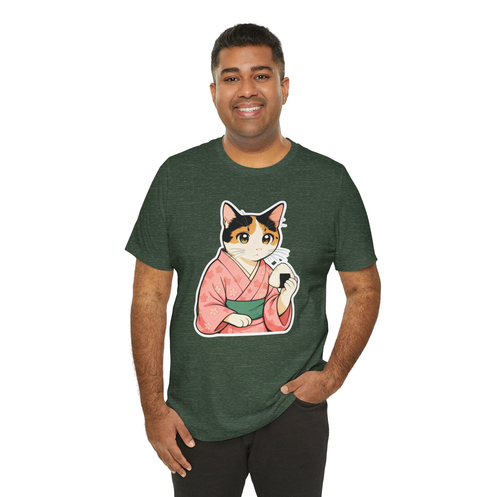 Onigiri Kimono Cat Shirt - Cute Japanese Comfort Food Tee