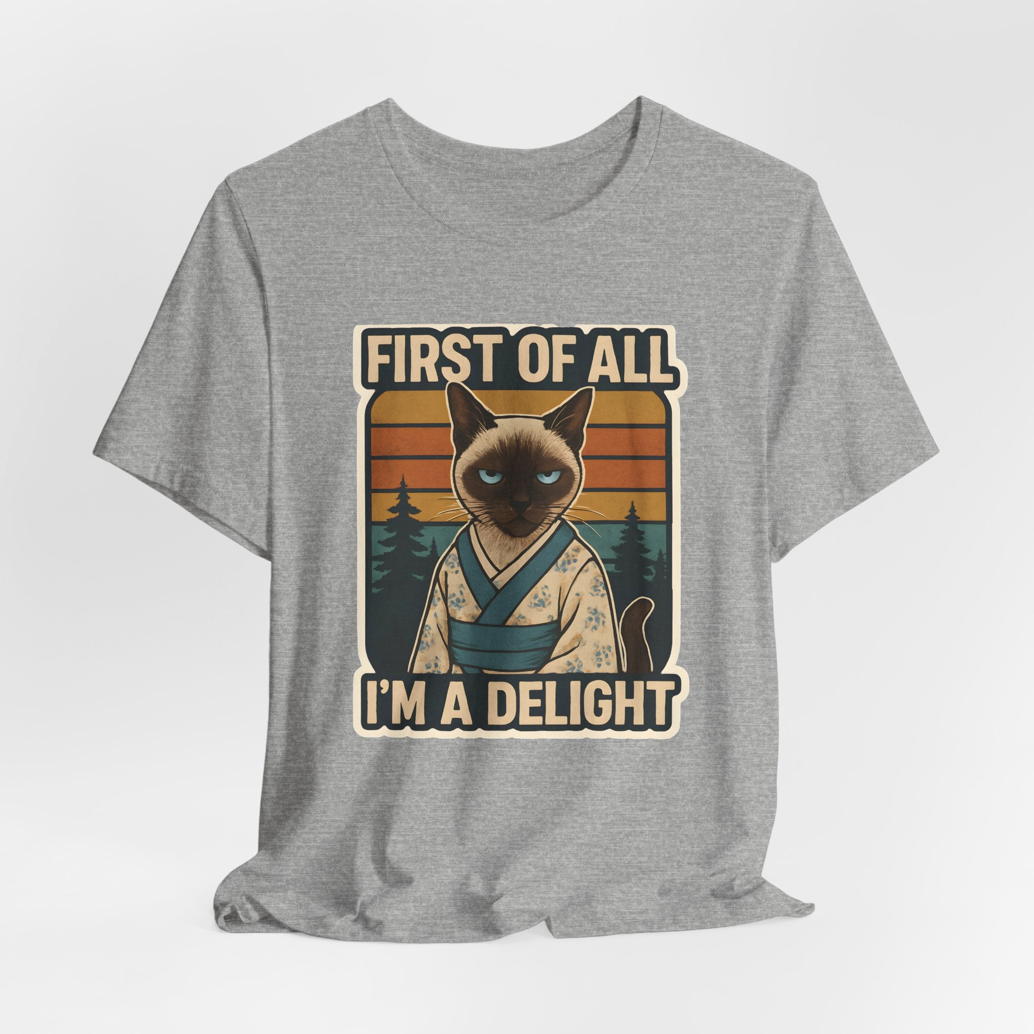 Siamese Cat Samurai "First of All I'm a Delight" T-Shirt