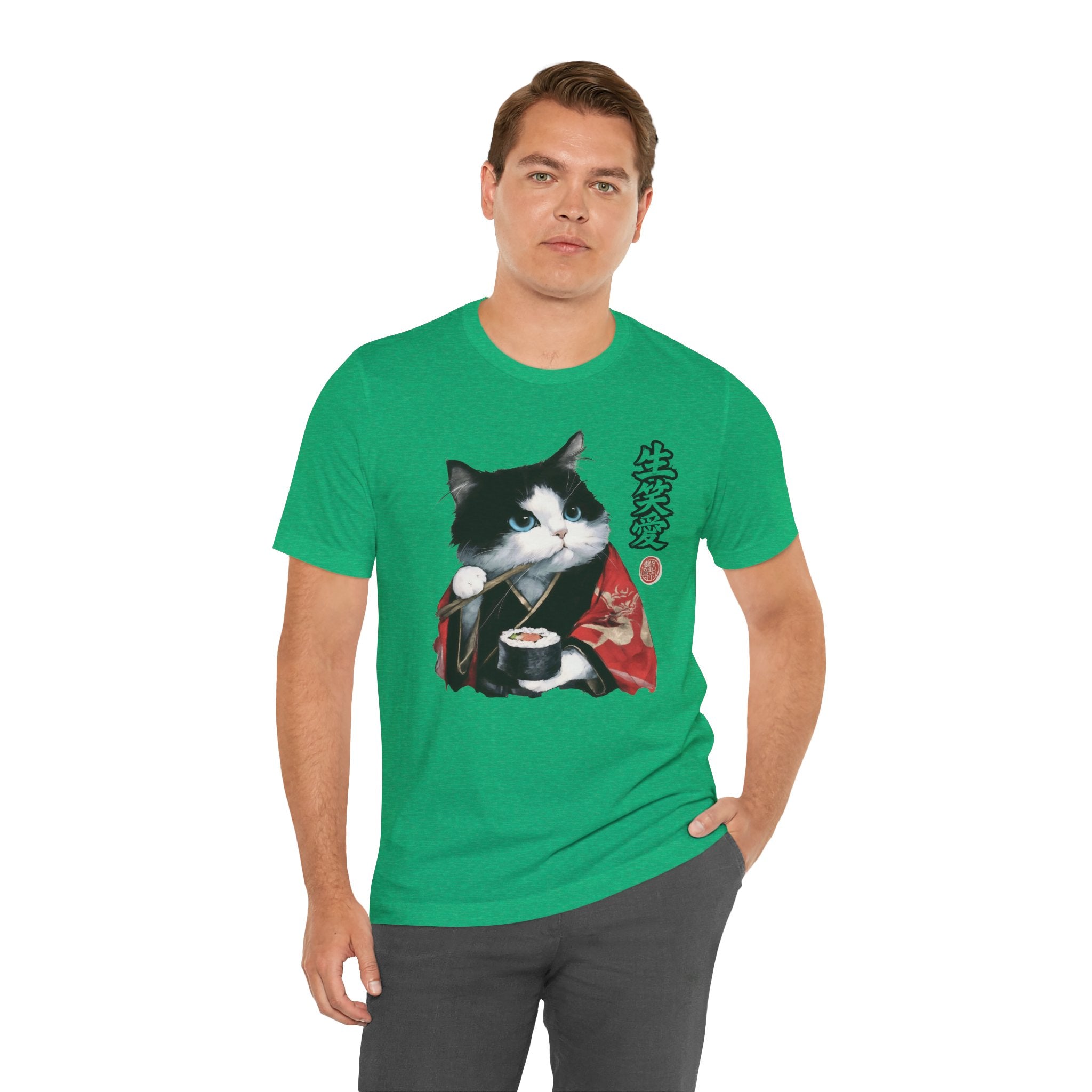 Sushi Cat kimono Cat T-Shirt | Japanese Neko Cat Art