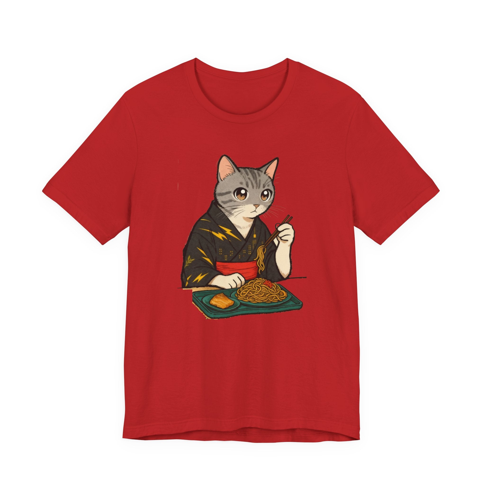 Yakisoba Noodle Cat Shirt - Japanese Street Food Kimono Cat Tee