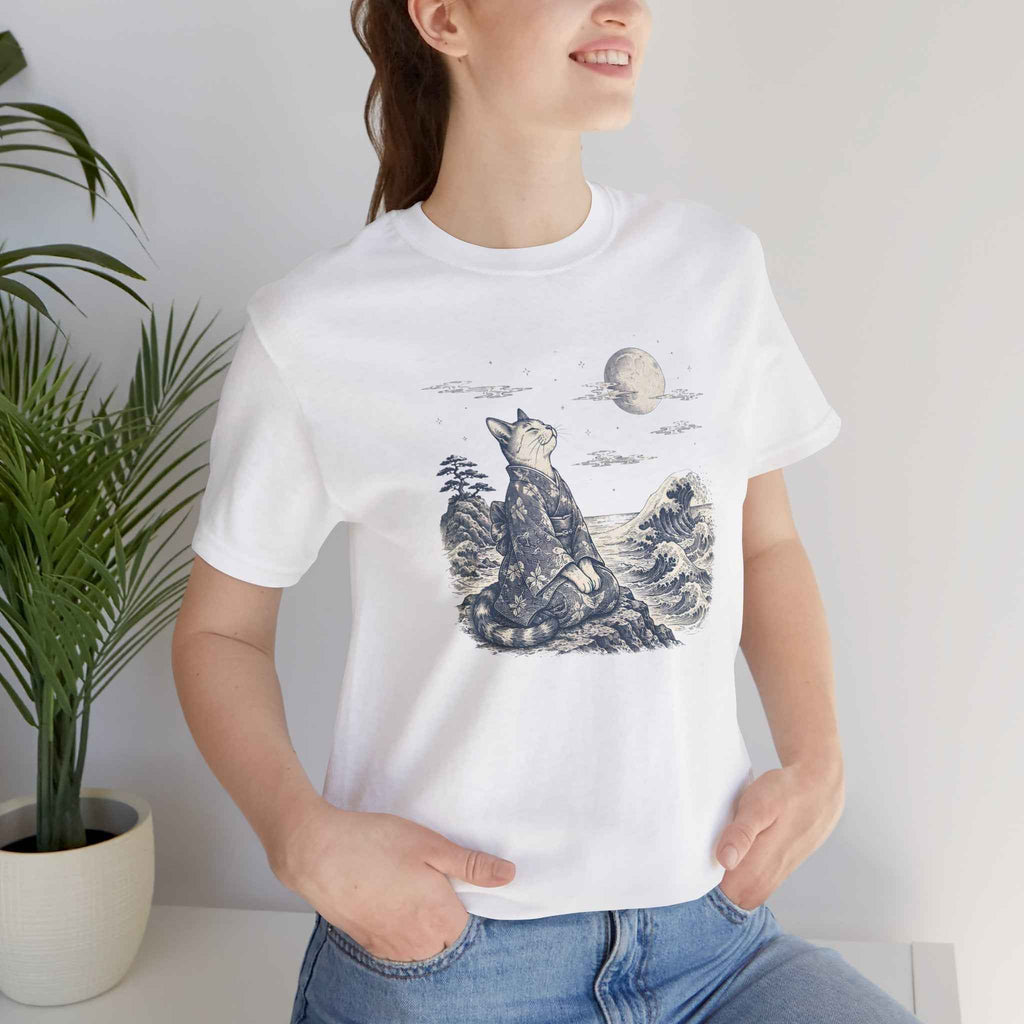 Moonlit Kimono Cat T-Shirt