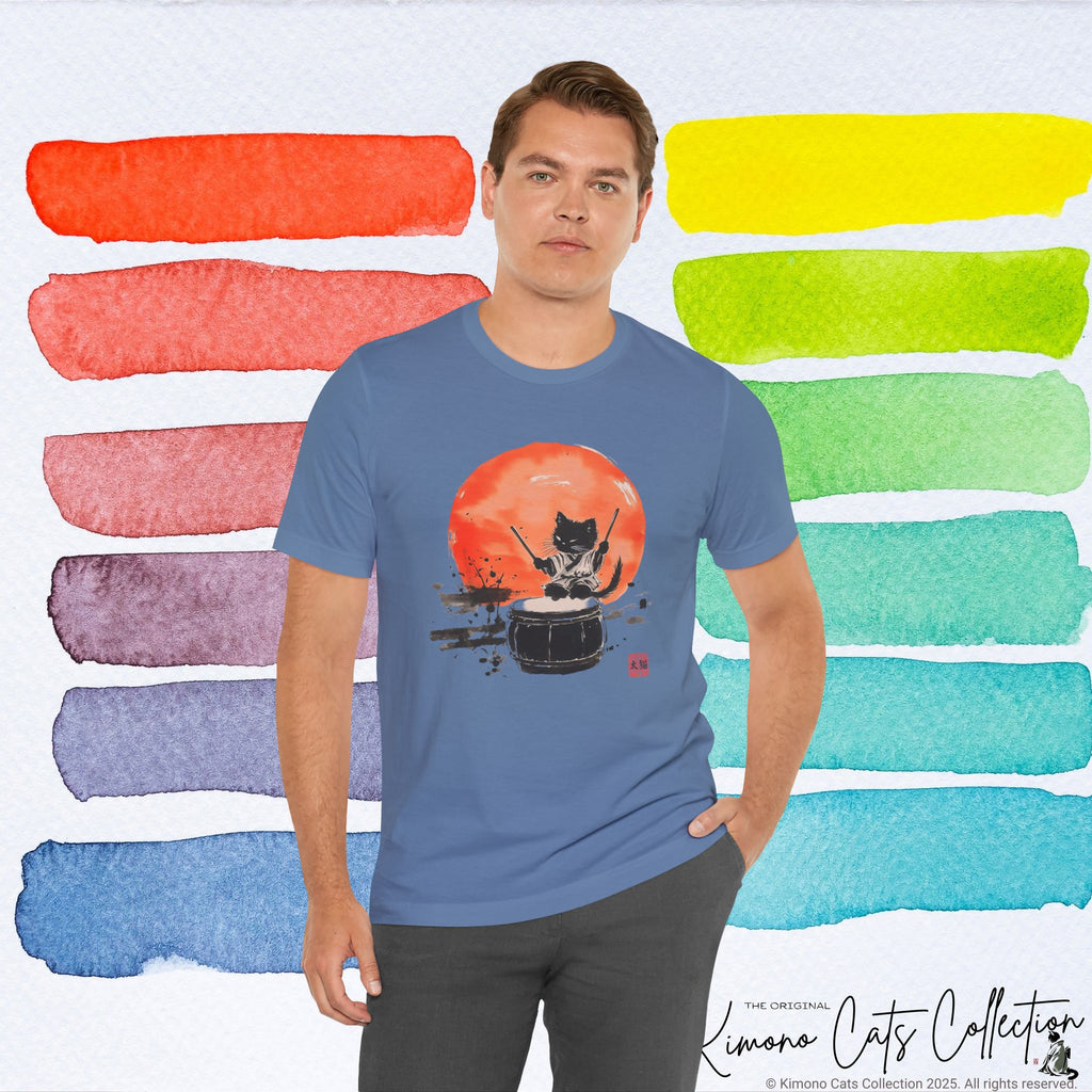 Echo of the Drum – Taiko Cat Tee (Unisex)