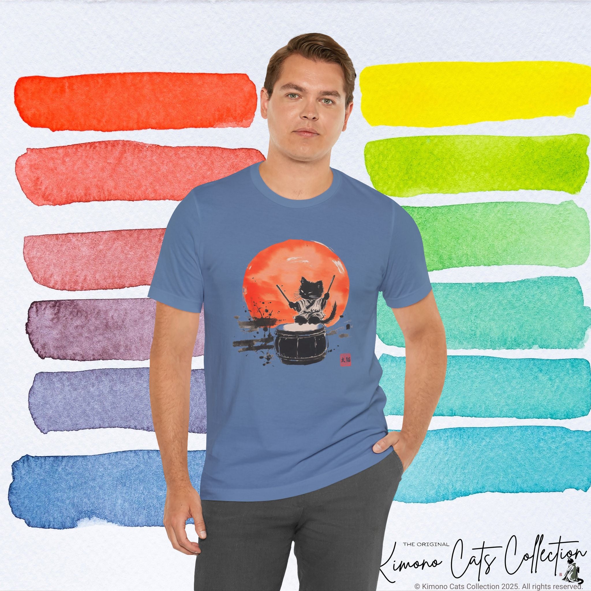 Echo of the Drum – Taiko Cat Tee (Unisex)