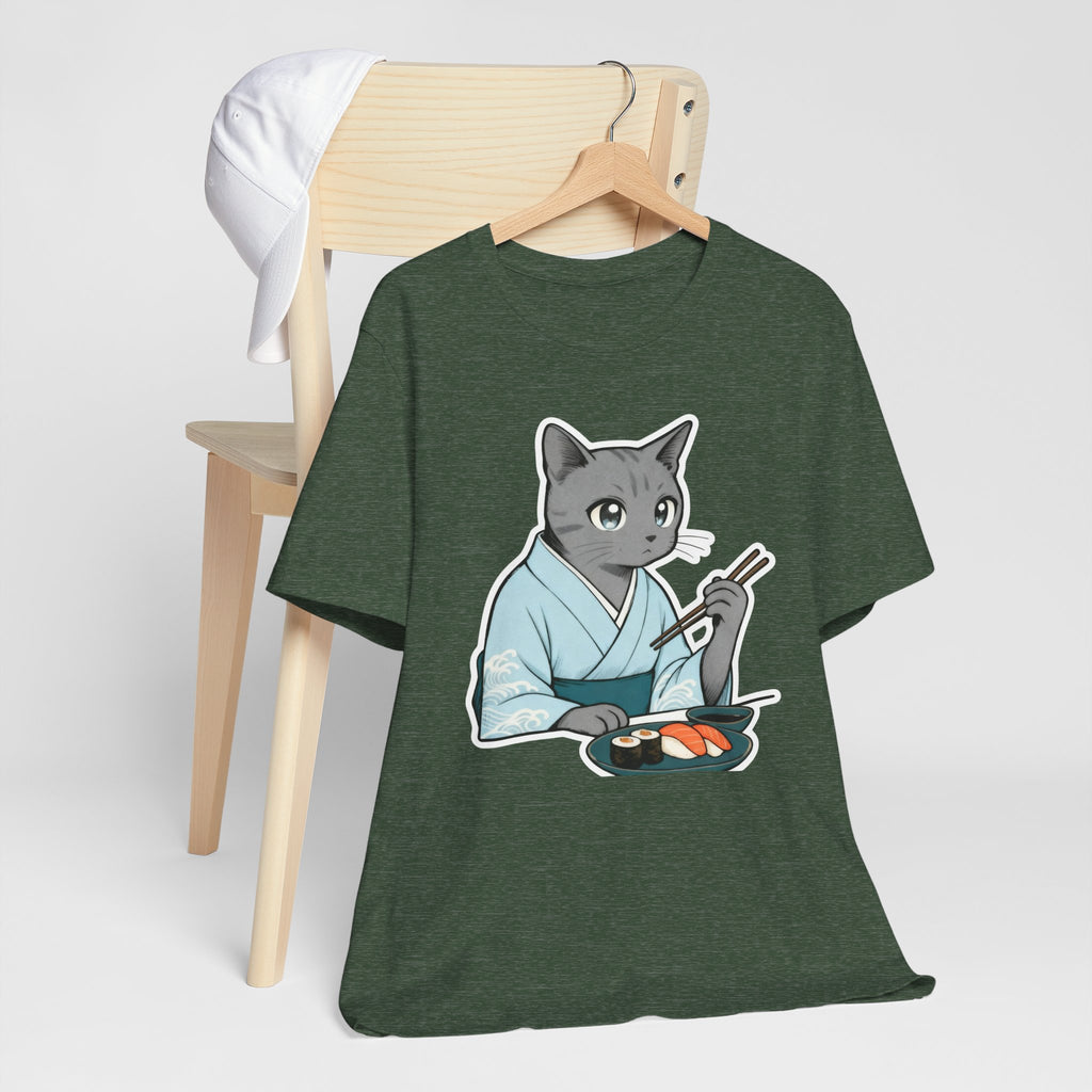 Sushi Kimono Cat Shirt - Japanese Dinner Date Cat Tee