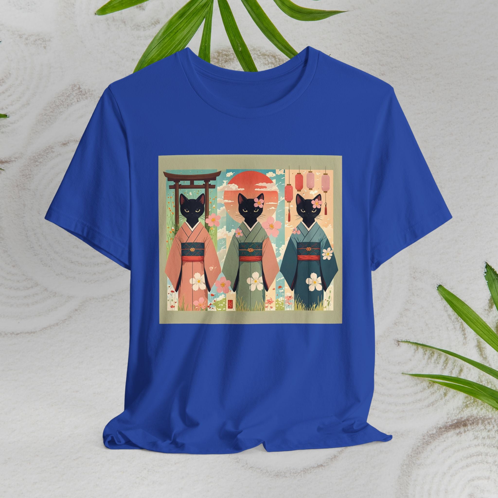 Cute Japanese Black Kitty Cats in Kimonos T-Shirt