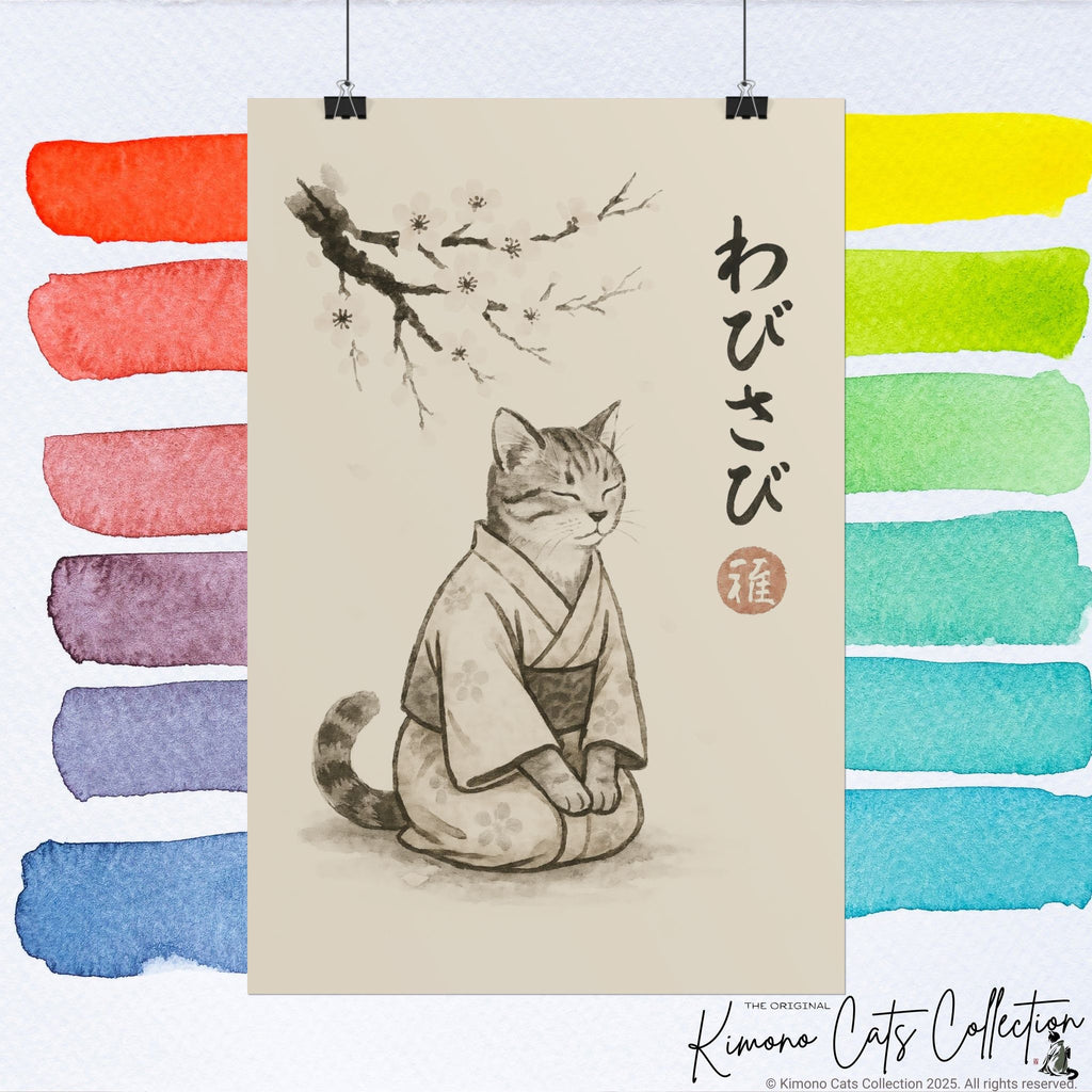 Wabisabi Cat | Japanese-Inspired Zen Wall Art