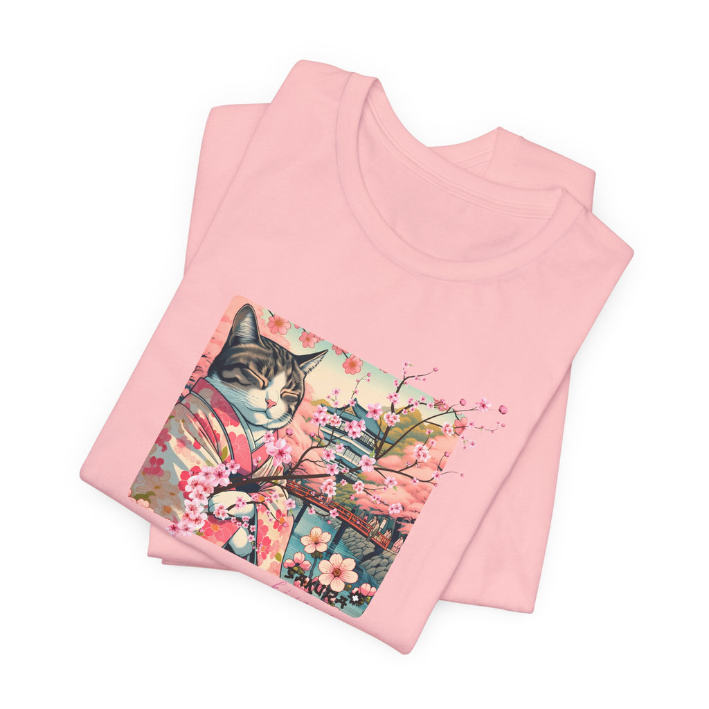 Sakura Kimono Cat Tee - Unisex Stylish T-Shirt for Cat Lovers - Kimono Cats Collection
