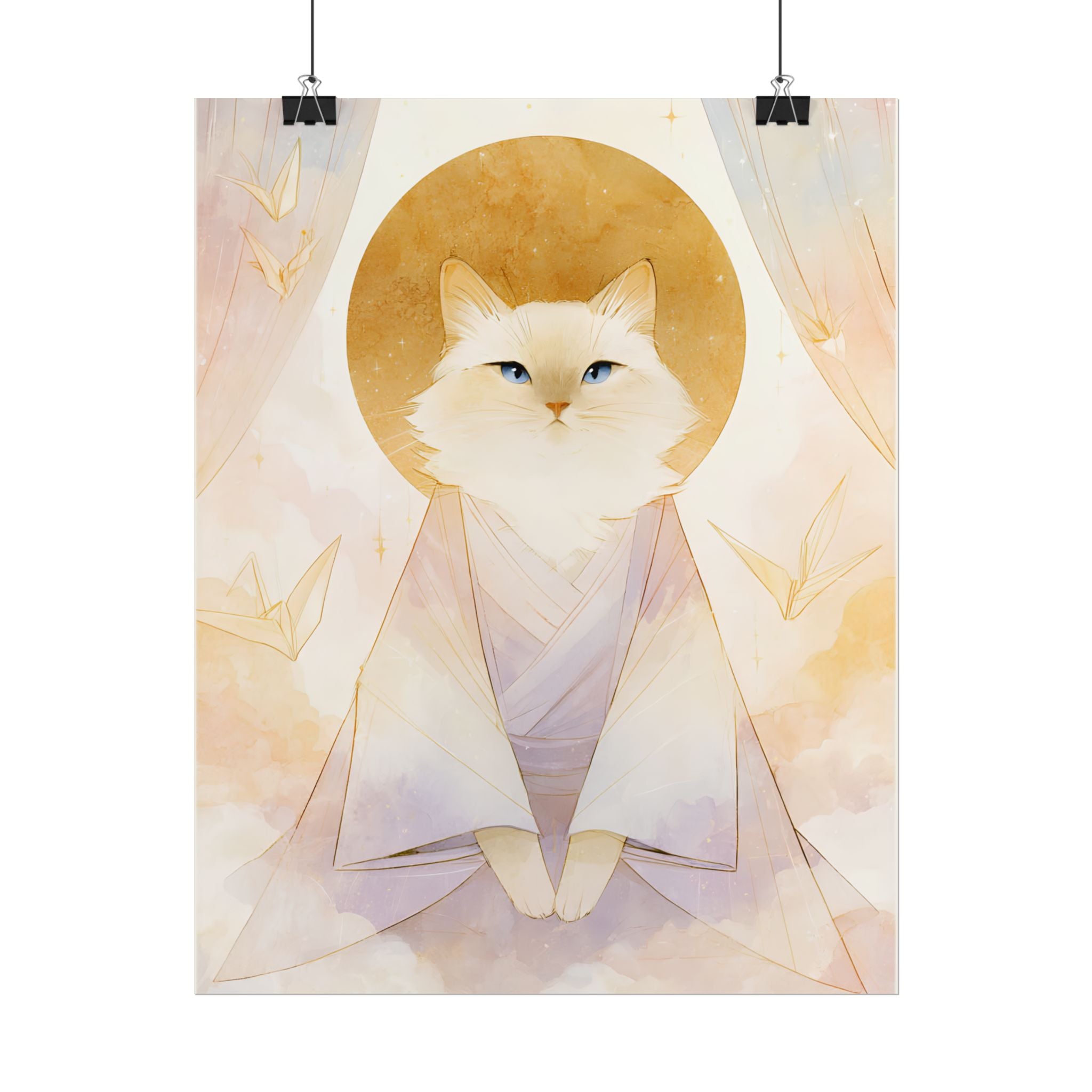Cat Saint Poster - Sacred Ragdoll Art Print (Rolled Poster)