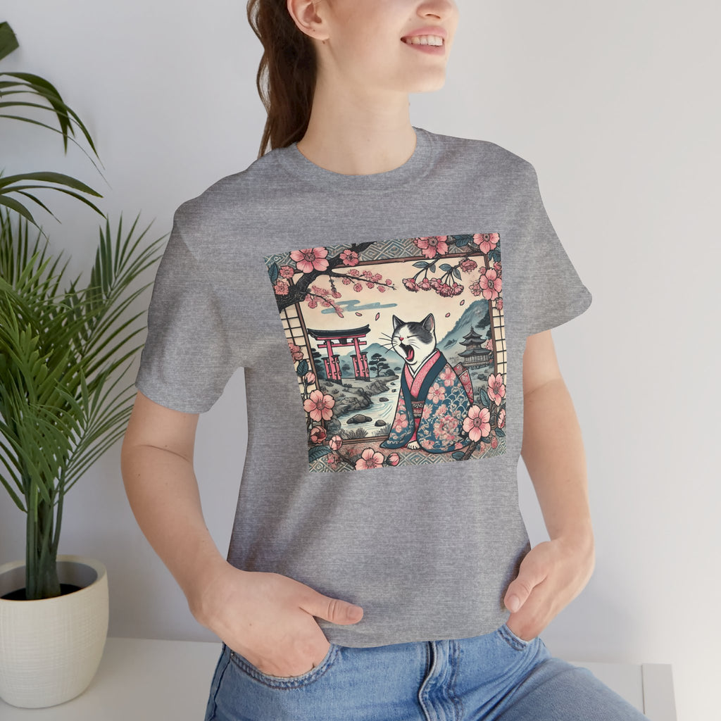 Kimono-Katze T-Shirt: Faule japanische Zen-Katze