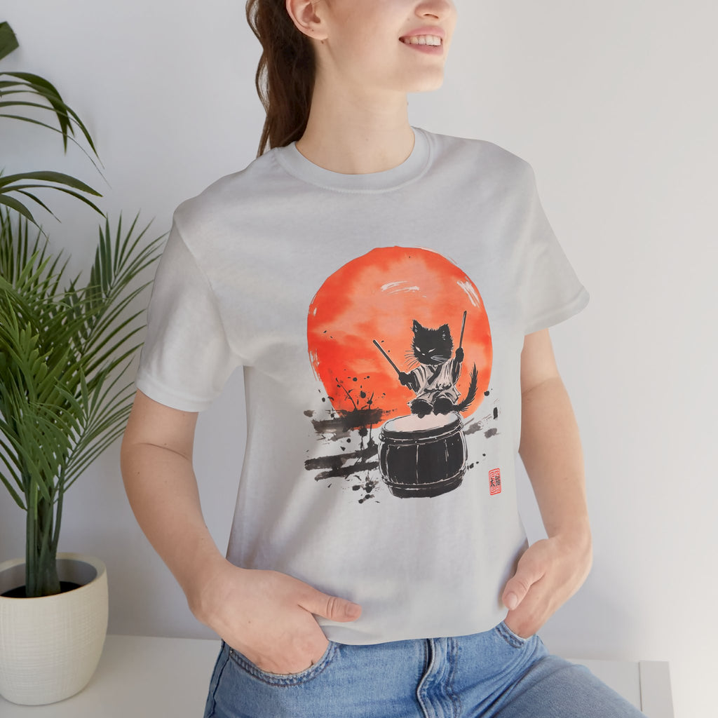 Echo of the Drum – Taiko Cat Tee (Unisex)