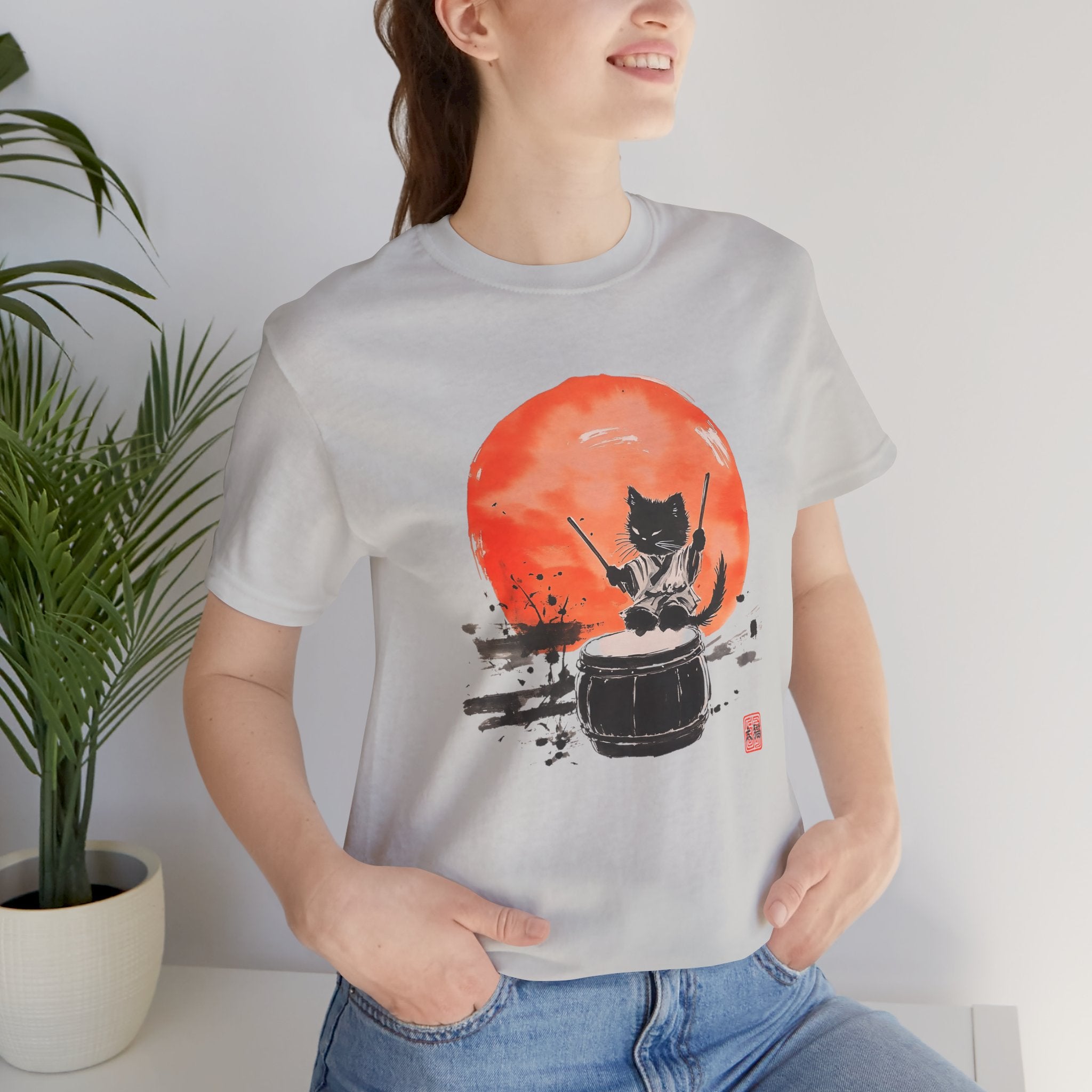 Echo of the Drum – Taiko Cat Tee (Unisex)