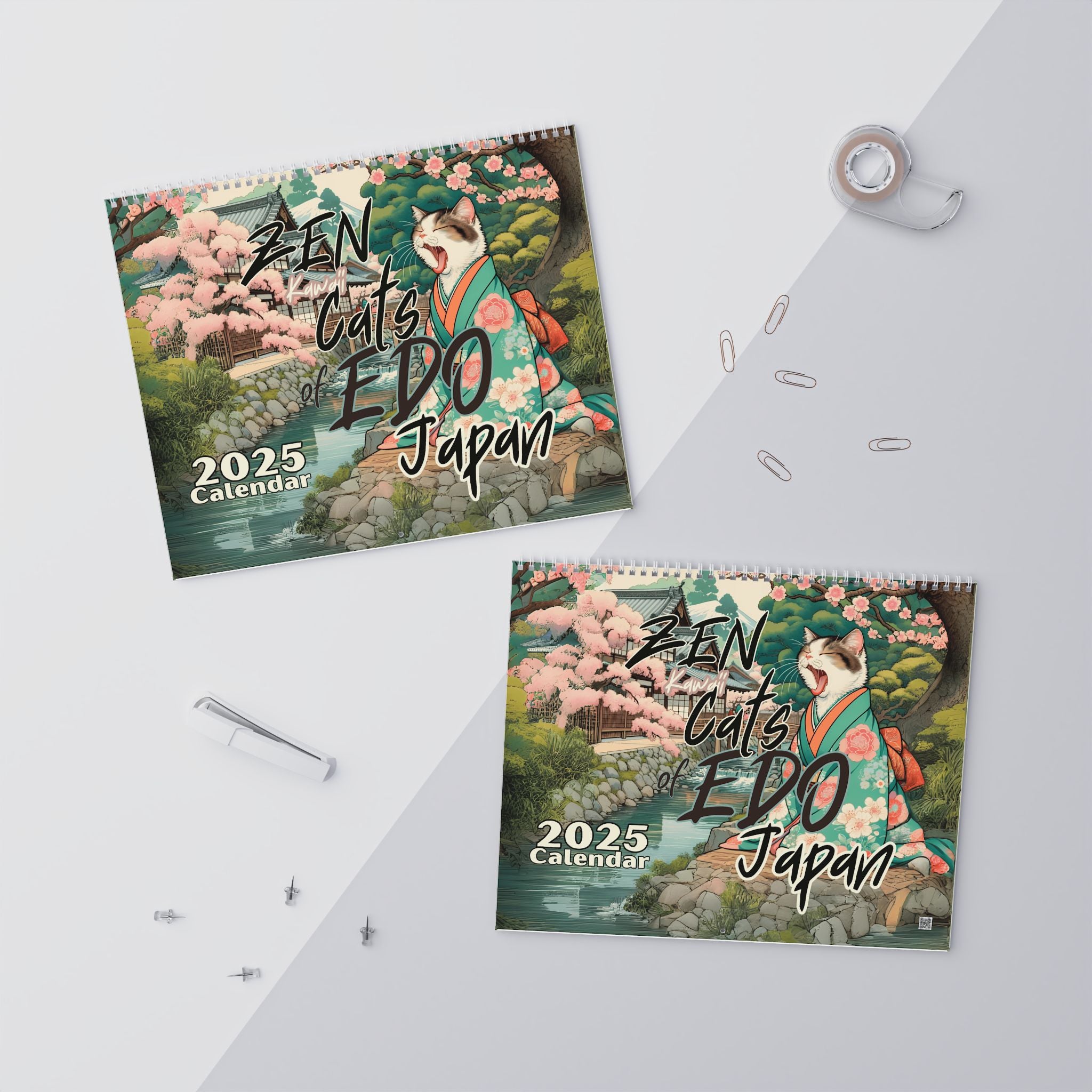 Kawaii Zen Cats of Edo Calendar 2025