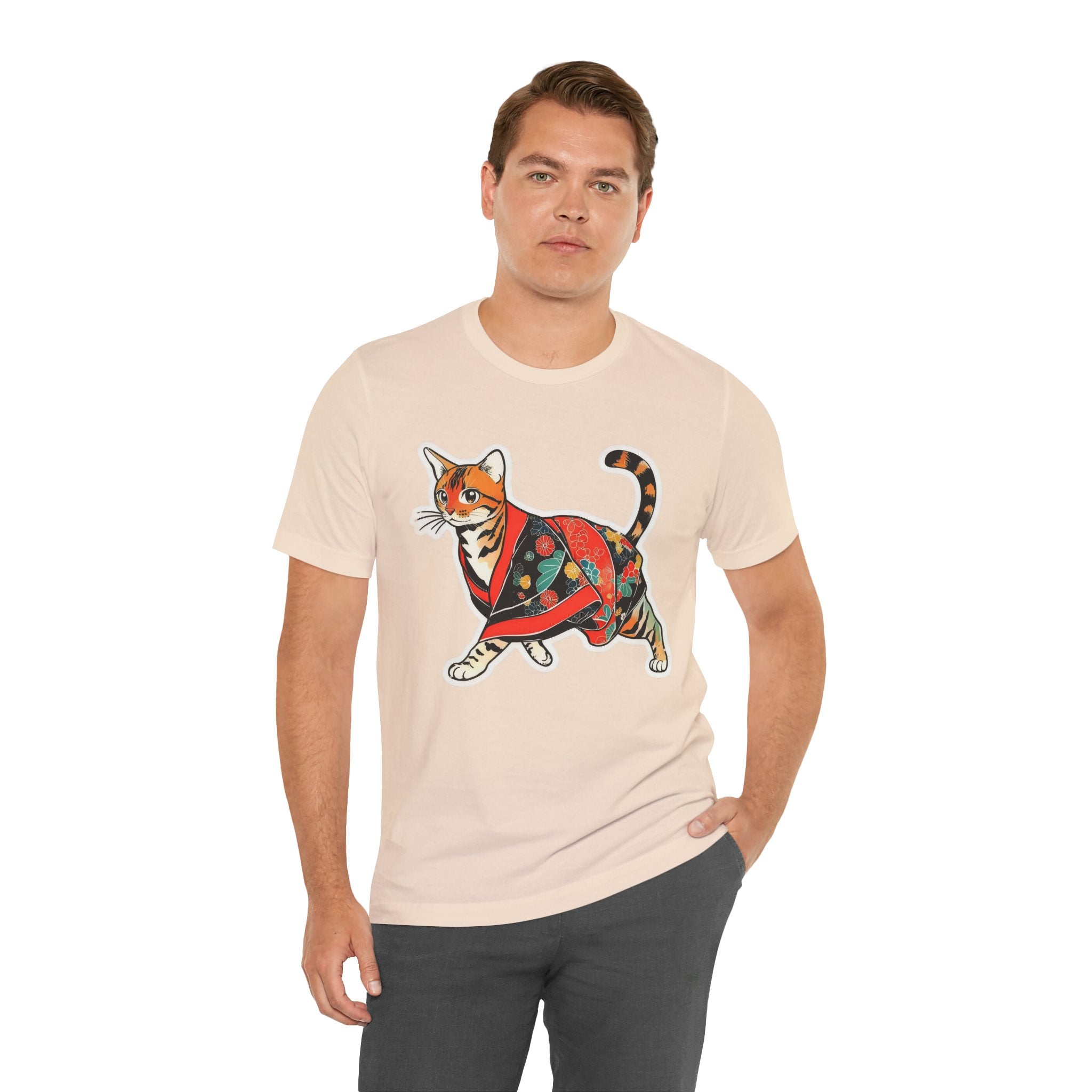 Cute Japanese Cat Shirt Kimono Kitty Tee