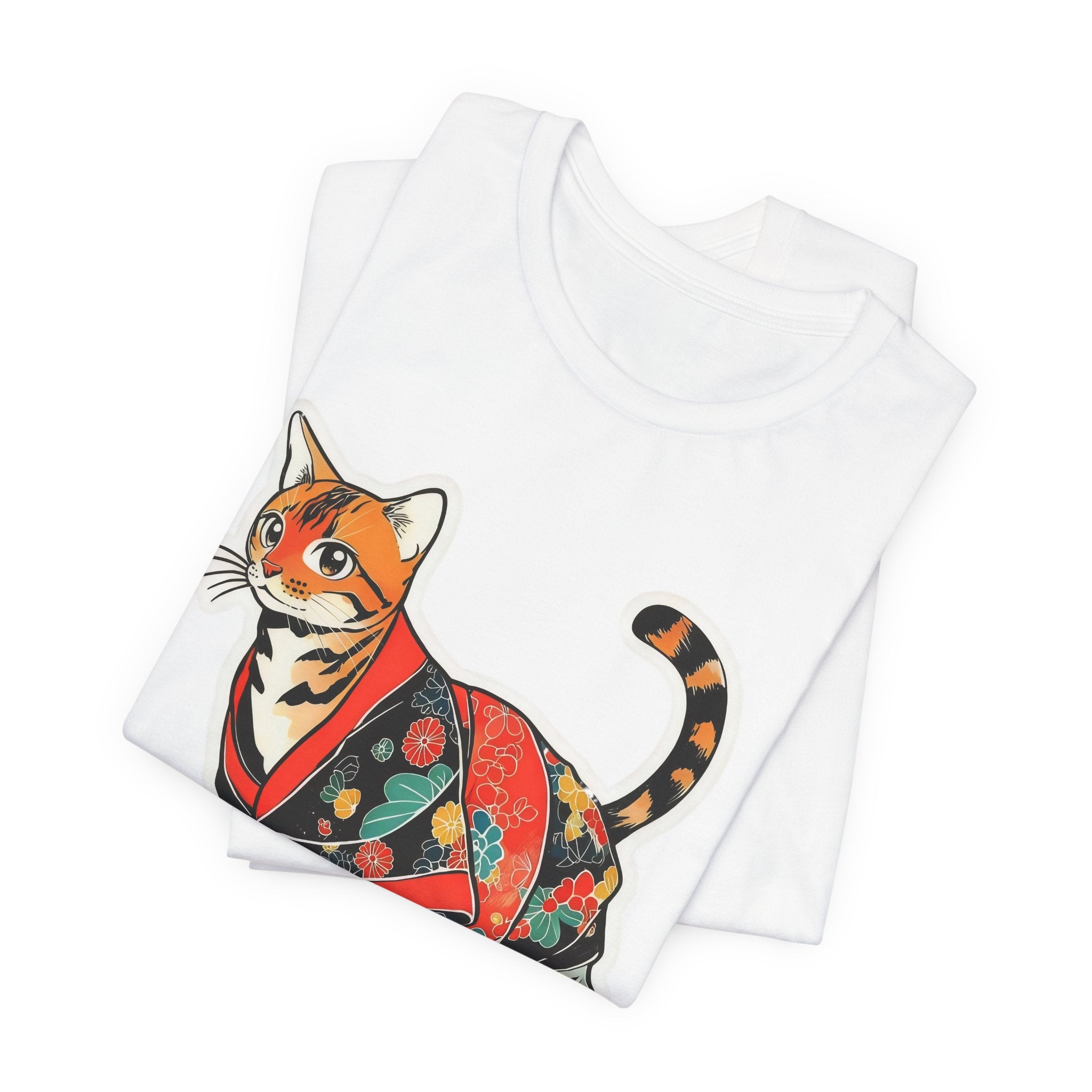 Cute Japanese Cat Shirt Kimono Kitty Tee