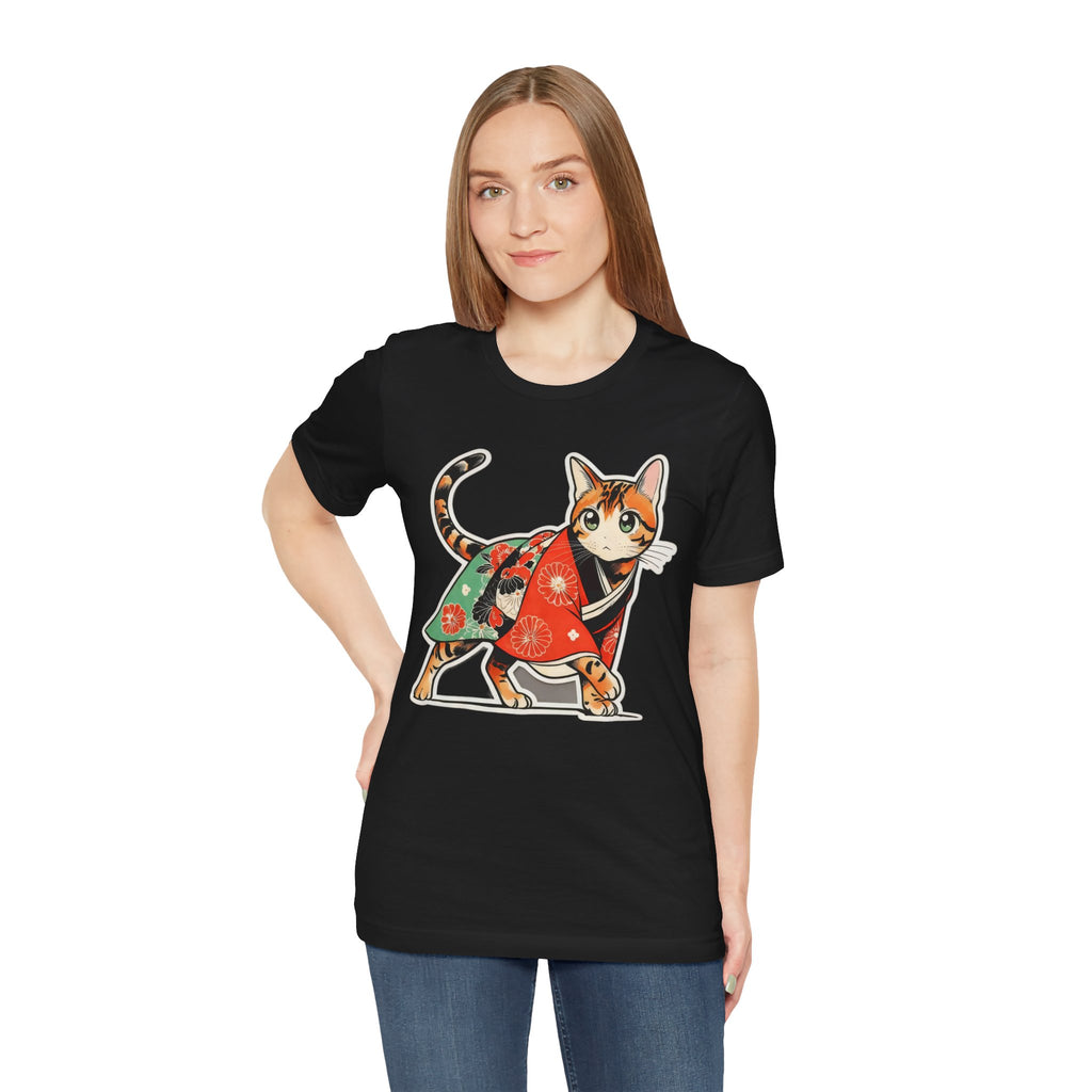 Japanese Kimono Cat Shirt Soft Calm Tee