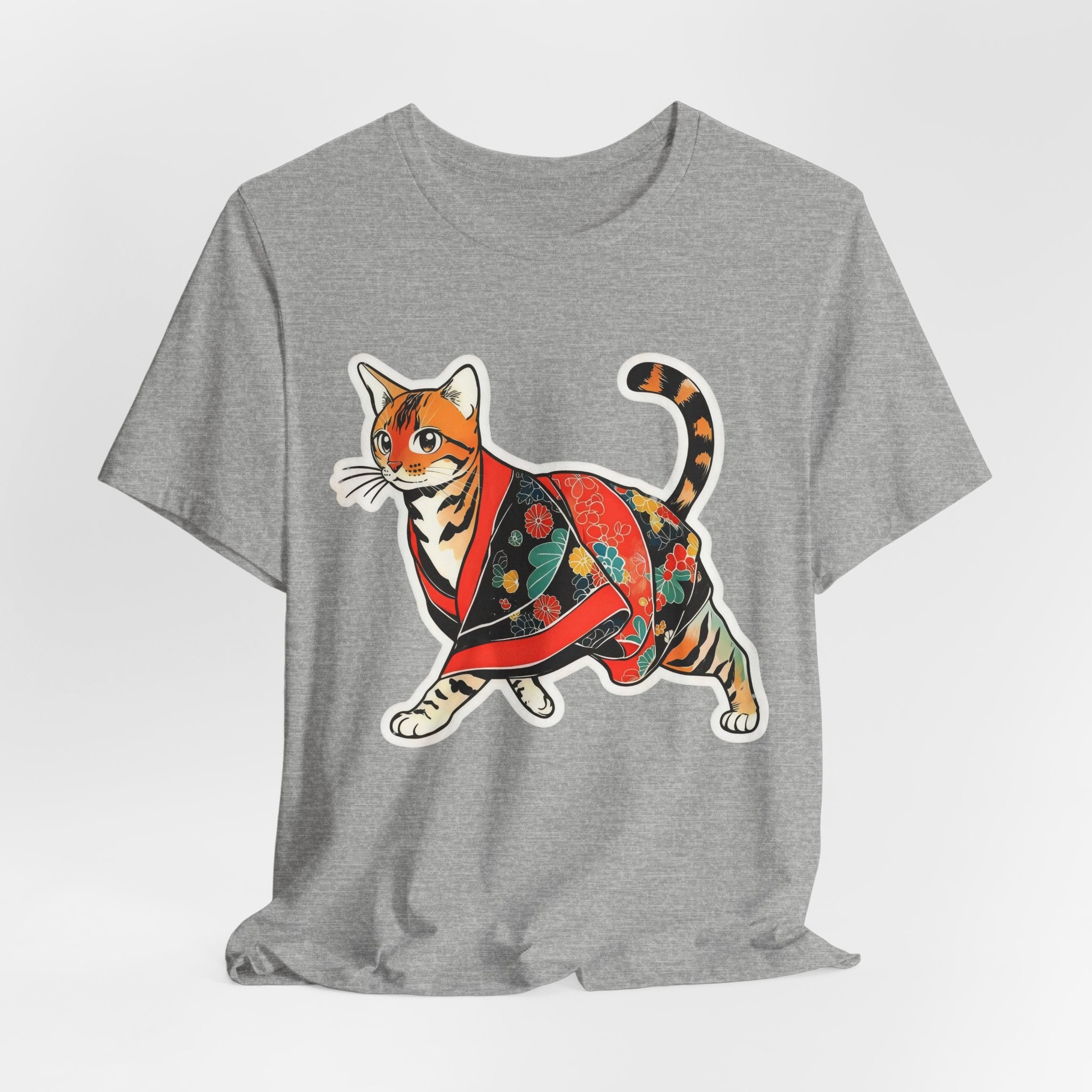 Cute Japanese Cat Shirt Kimono Kitty Tee