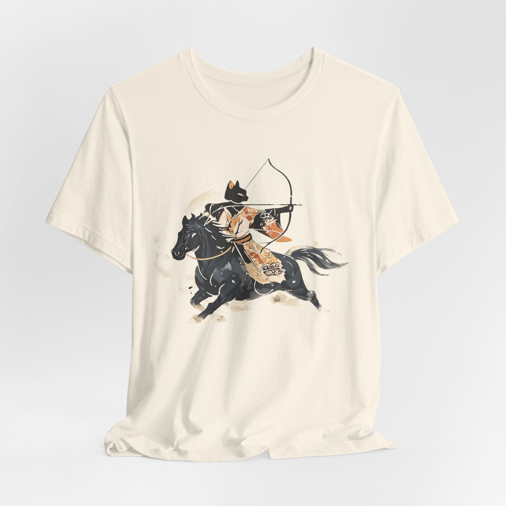 Year of the Horse Kyudo Archer Cat Ukiyo-e Kimono T-Shirt