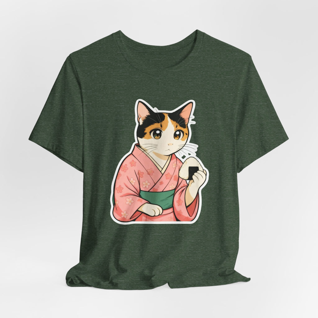 Onigiri Kimono Cat Shirt - Cute Japanese Comfort Food Tee