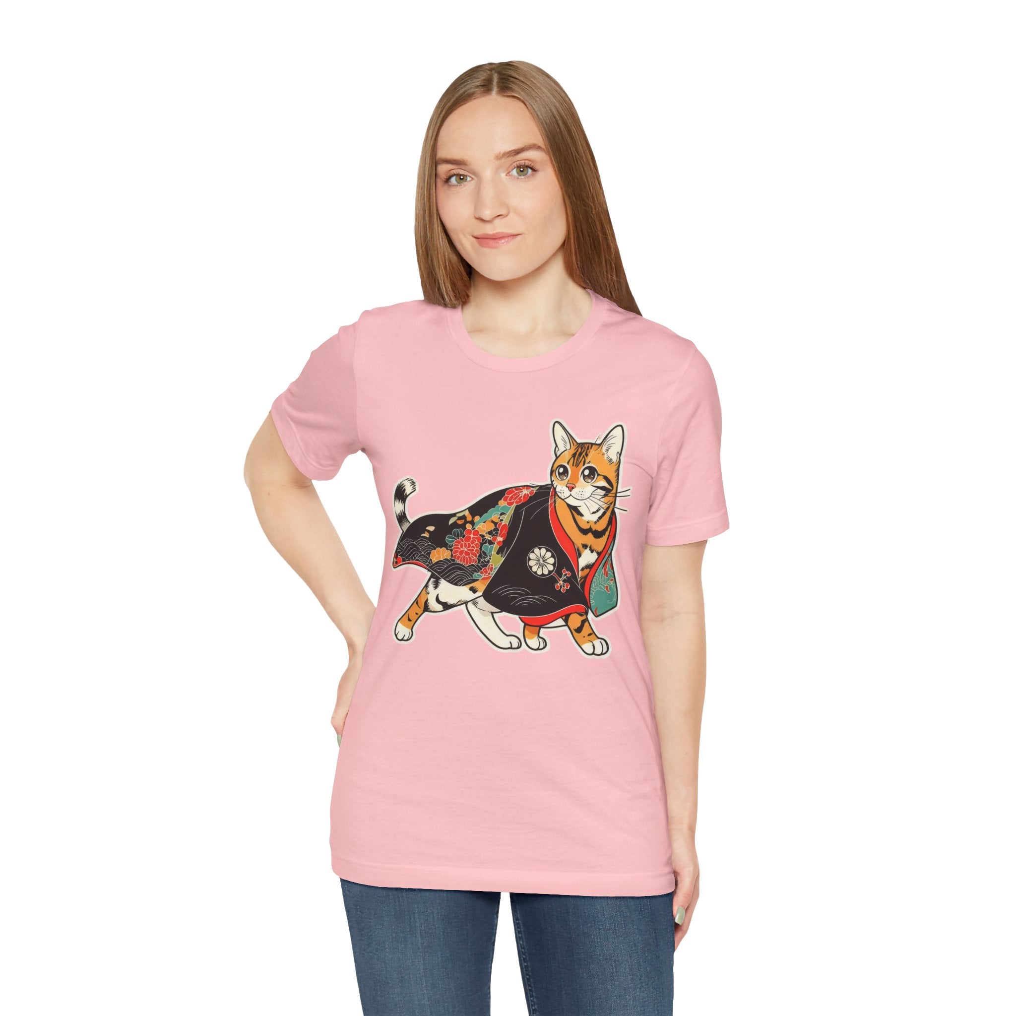 Japanese Neko Cat Shirt Calm Gift Tee, Kimono Neko Bengal
