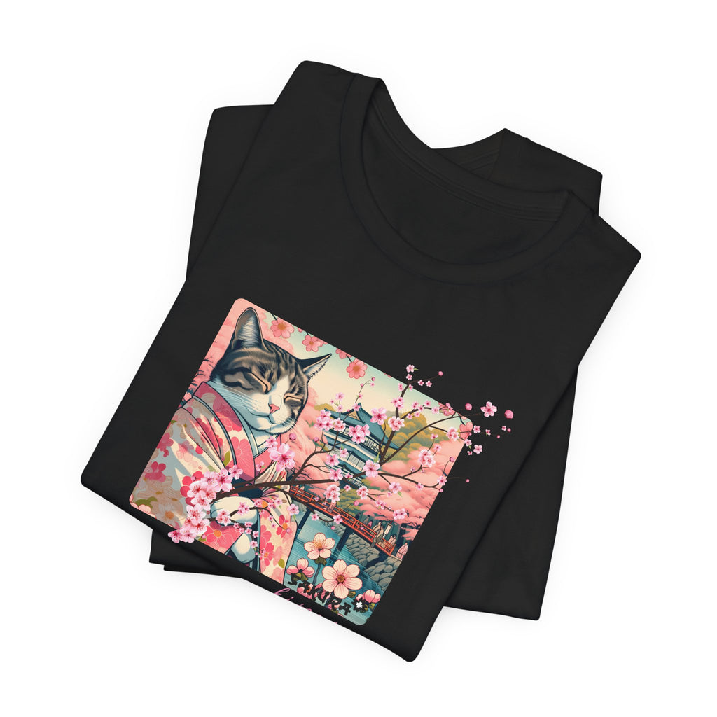 Sakura Kimono Cat Tee - Unisex Stylish T-Shirt for Cat Lovers - Kimono Cats Collection