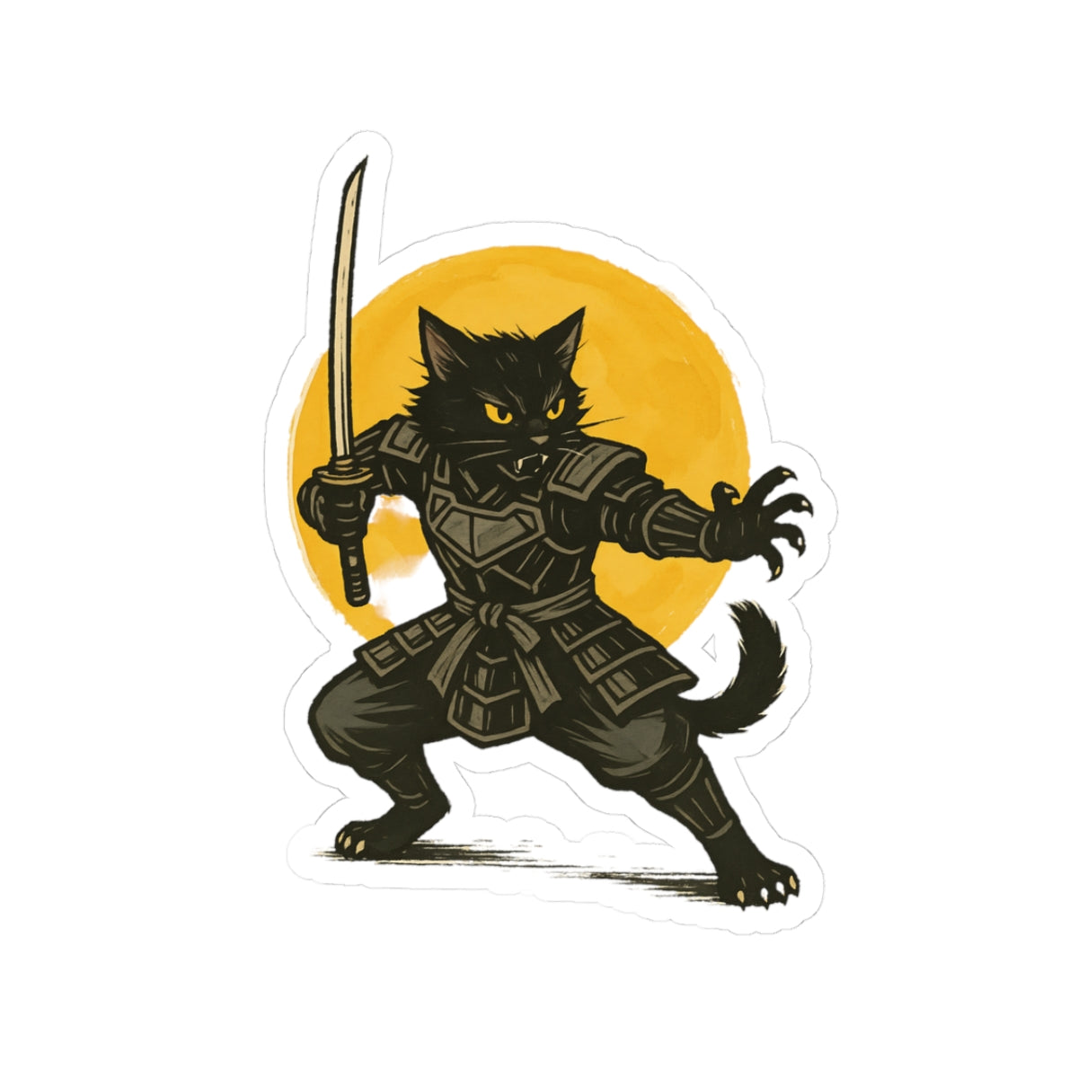 Samurai Cat Stickers | Cool Cat Lover Gifts