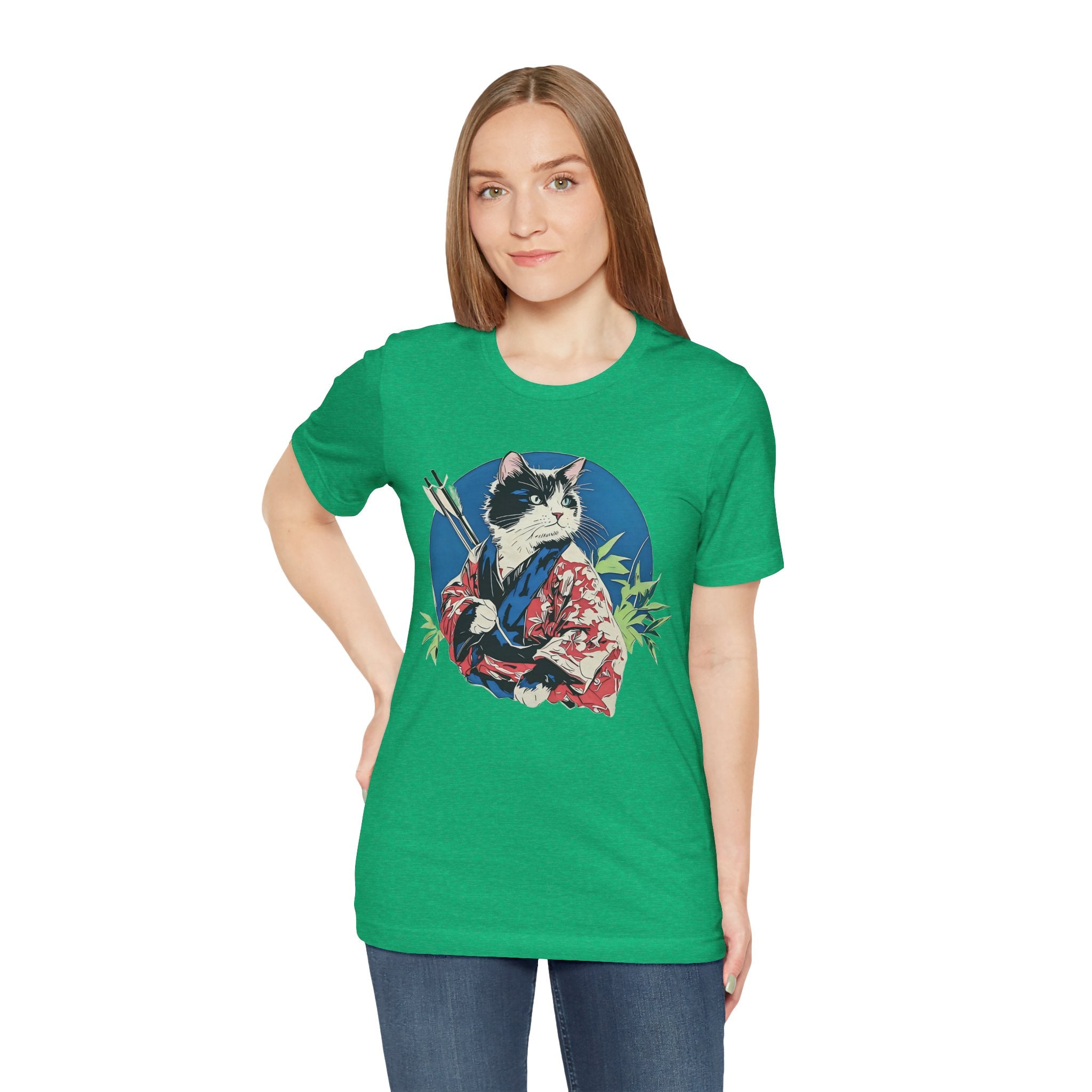 Cat Warrior T-Shirt: Kyudo Anime Graphic Tee