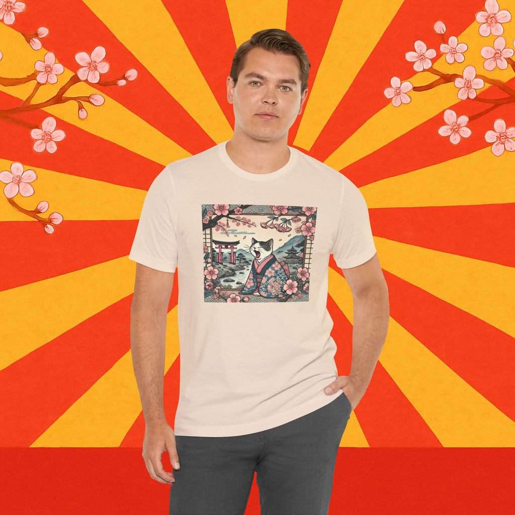 Kimono-Katze T-Shirt: Faule japanische Zen-Katze