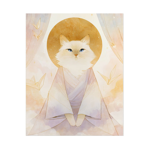 Cat Saint Poster - Sacred Ragdoll Art Print (Rolled Poster)